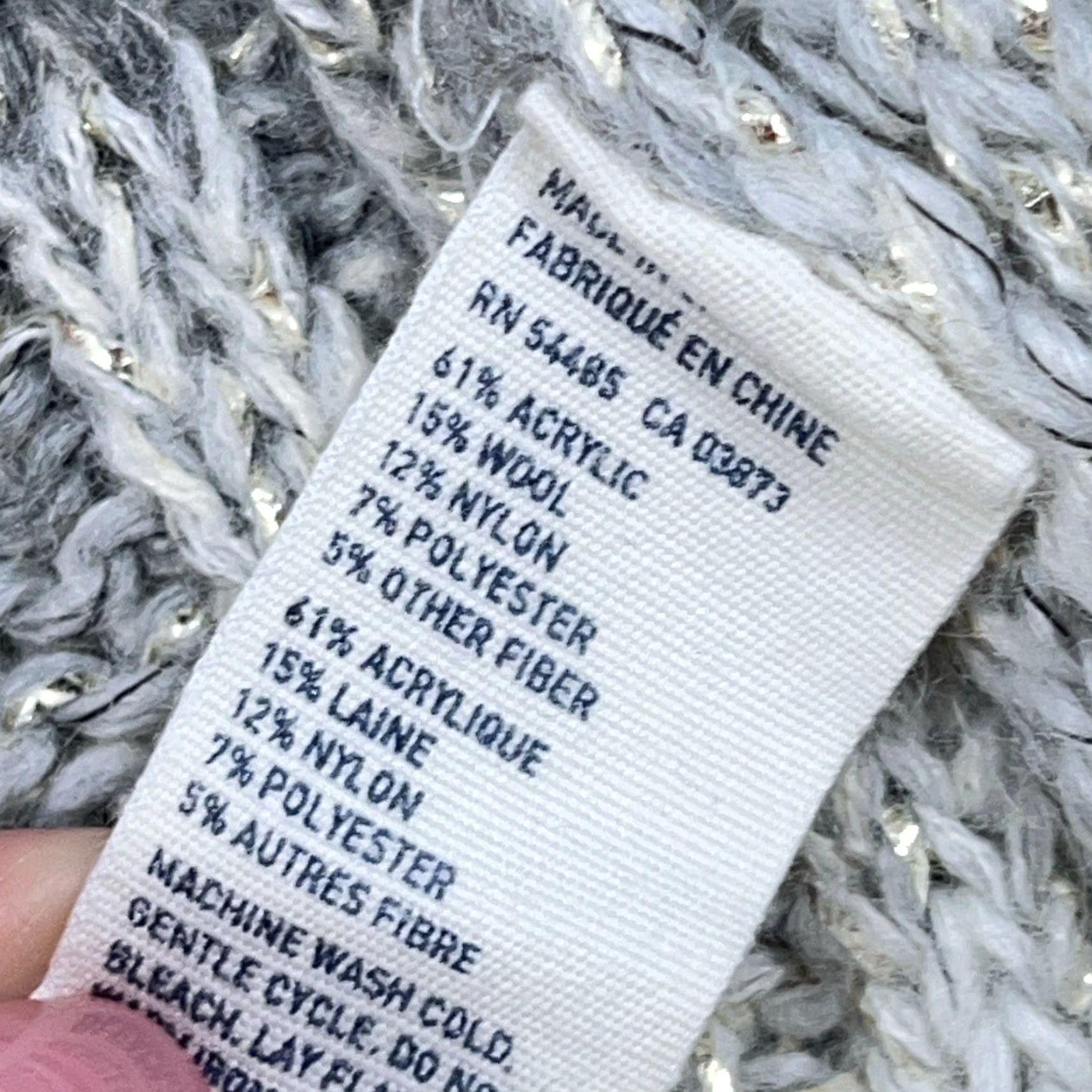 American Eagle Outfitters VINTAGE American Eagle Outfitters Sweater Women M Gray Open Front Chunky Knit Cardigan Size M / US 6-8 / IT 42-44 - 5 Thumbnail