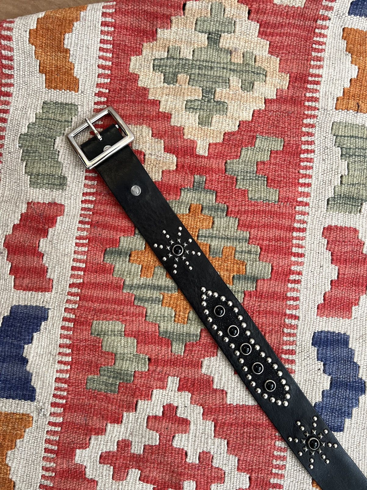 Iron Heart Vintage Hollywood Trading Company Stud Stingray Leather Belt Size ONE SIZE - 5 Thumbnail