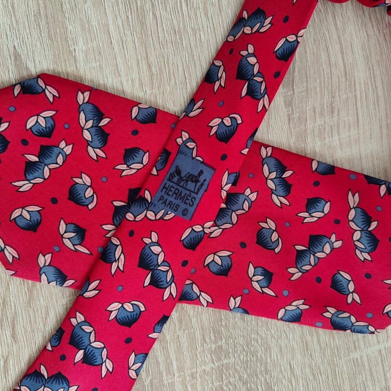 Hermes Hermes Paris Silk Tie 7534 IA Nuts Red Size ONE SIZE - 4 Thumbnail