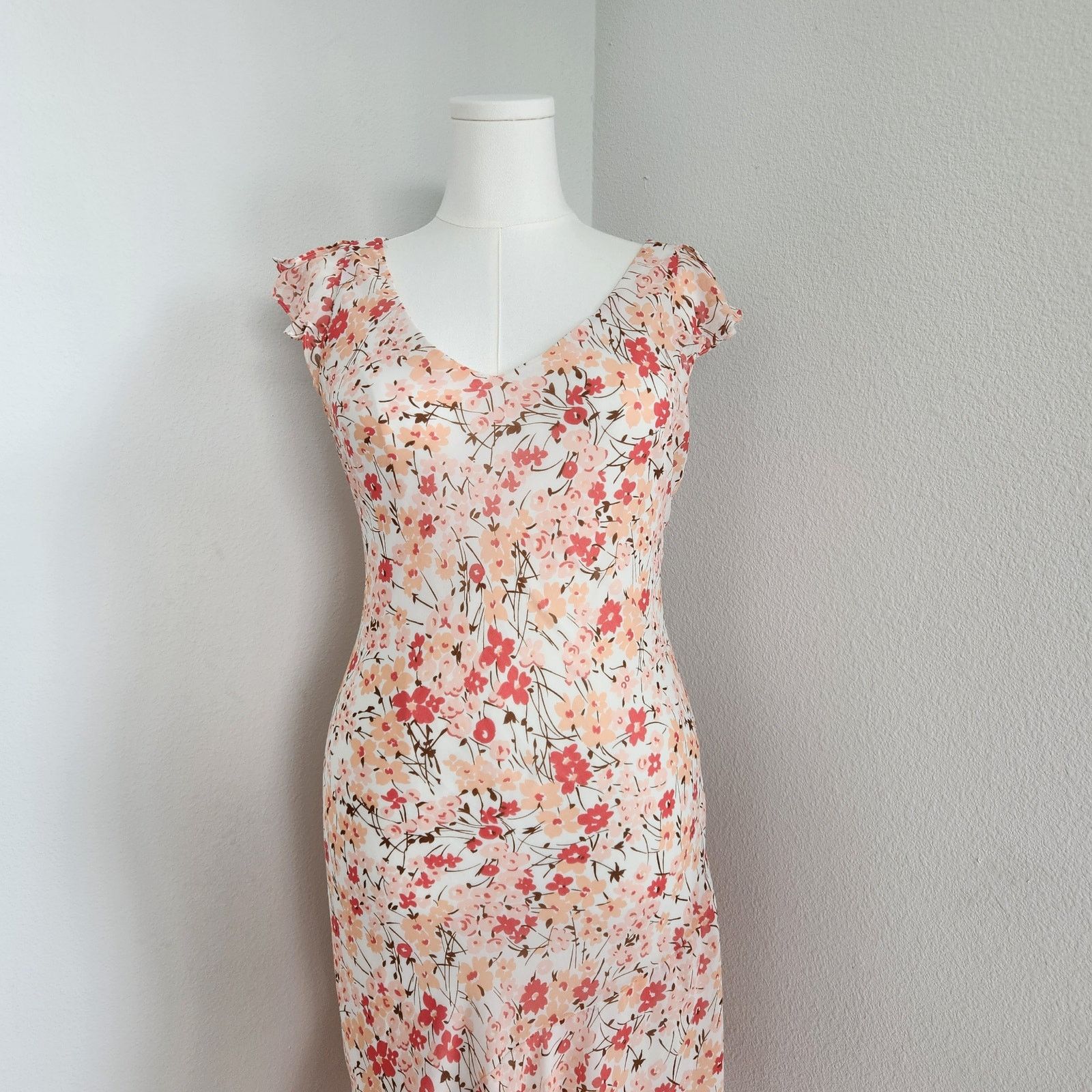 Vintage Vintage Y2K White Pink Floral Asymmetrical Fairy Dress M Size M / US 6-8 / IT 42-44 - 2 Thumbnail