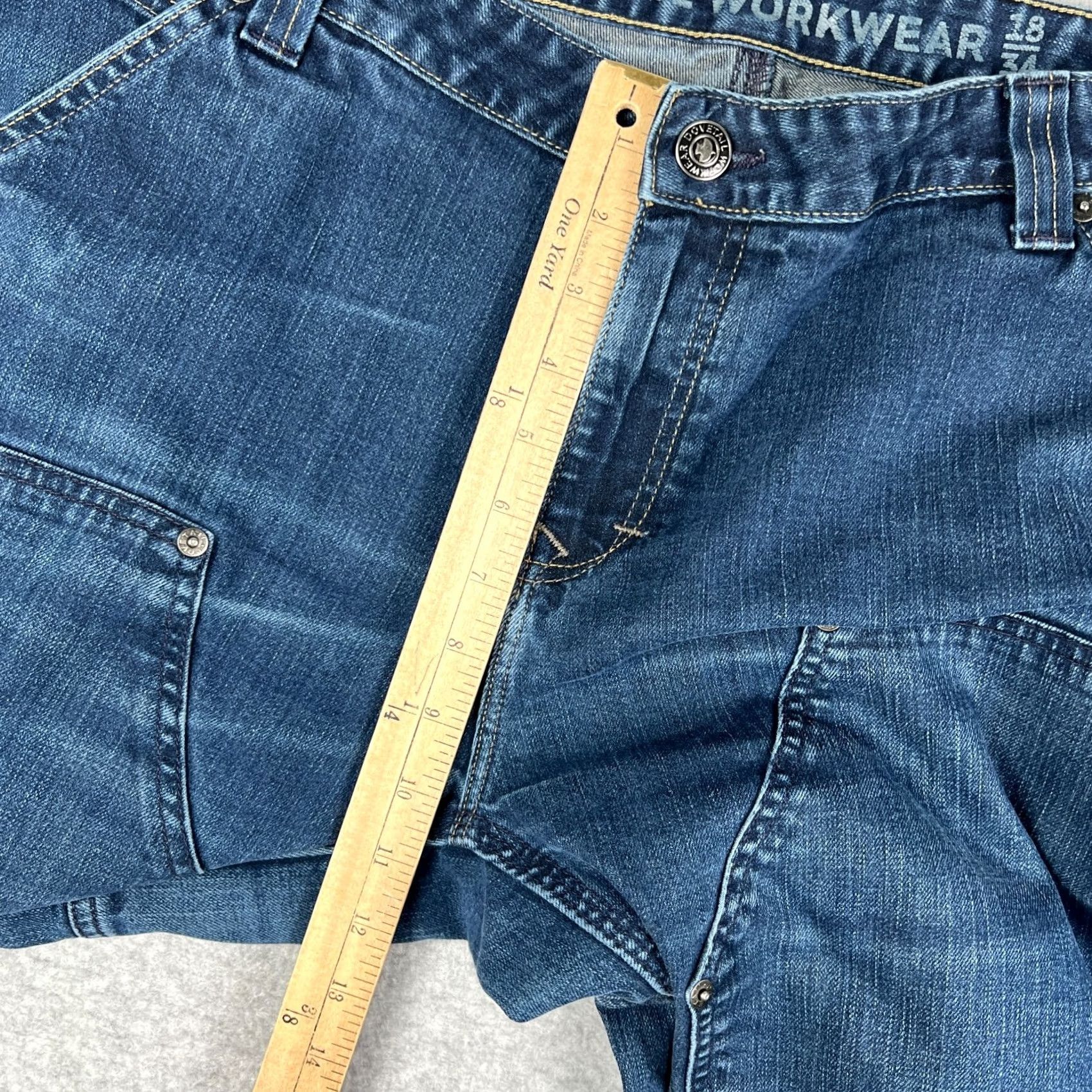 Vintage Dovetail Workwear Womens Jeans Britt Utility Double Knee Stretch Denim 18 Blue Size 40" / US 18 - 7 Thumbnail
