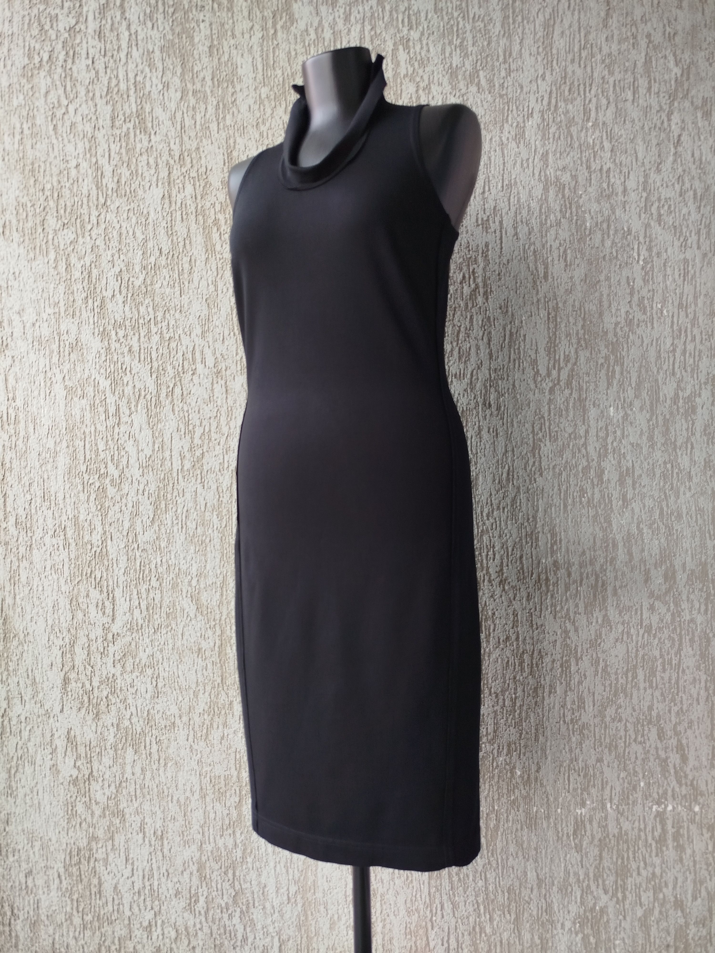 Sarah Pacini Pencil Dress Midi Sleeveless Jersey Bodycon High Neck Size S Size S / US 4 / IT 40 - 3 Thumbnail