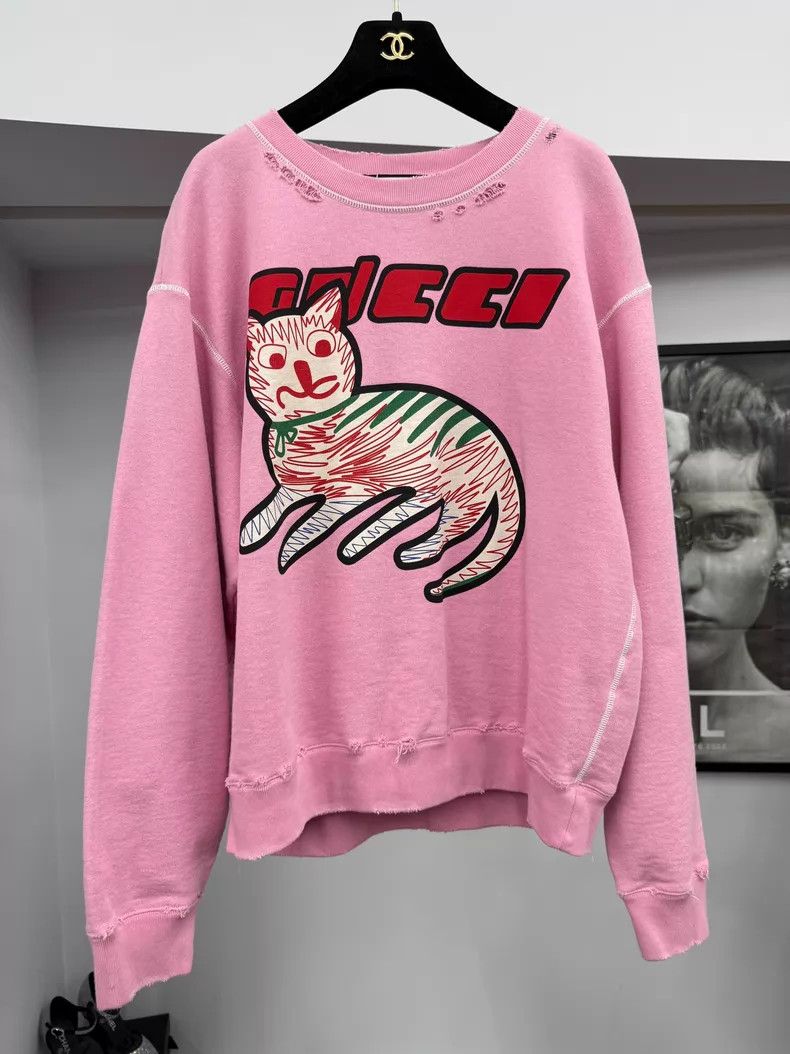 Gucci Gucci Pink old cat sweatshirt Size XS / US 0-2 / IT 36-38 - 1 Thumbnail