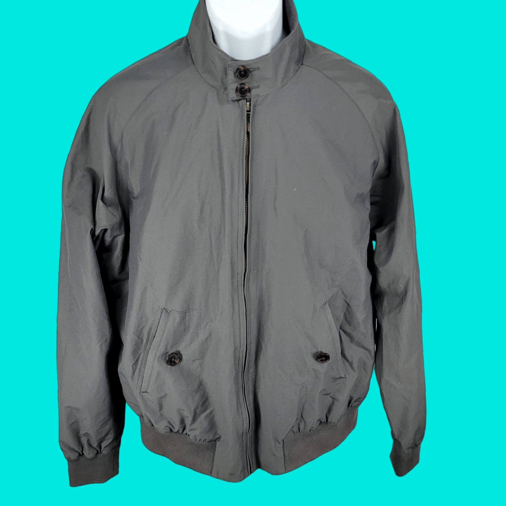 Jos. A. Bank Jos A Bank Grey Tailored Fit Lightweight Full Zip Bomber Jacket Large L Size US L / EU 52-54 / 3 - 1 Thumbnail