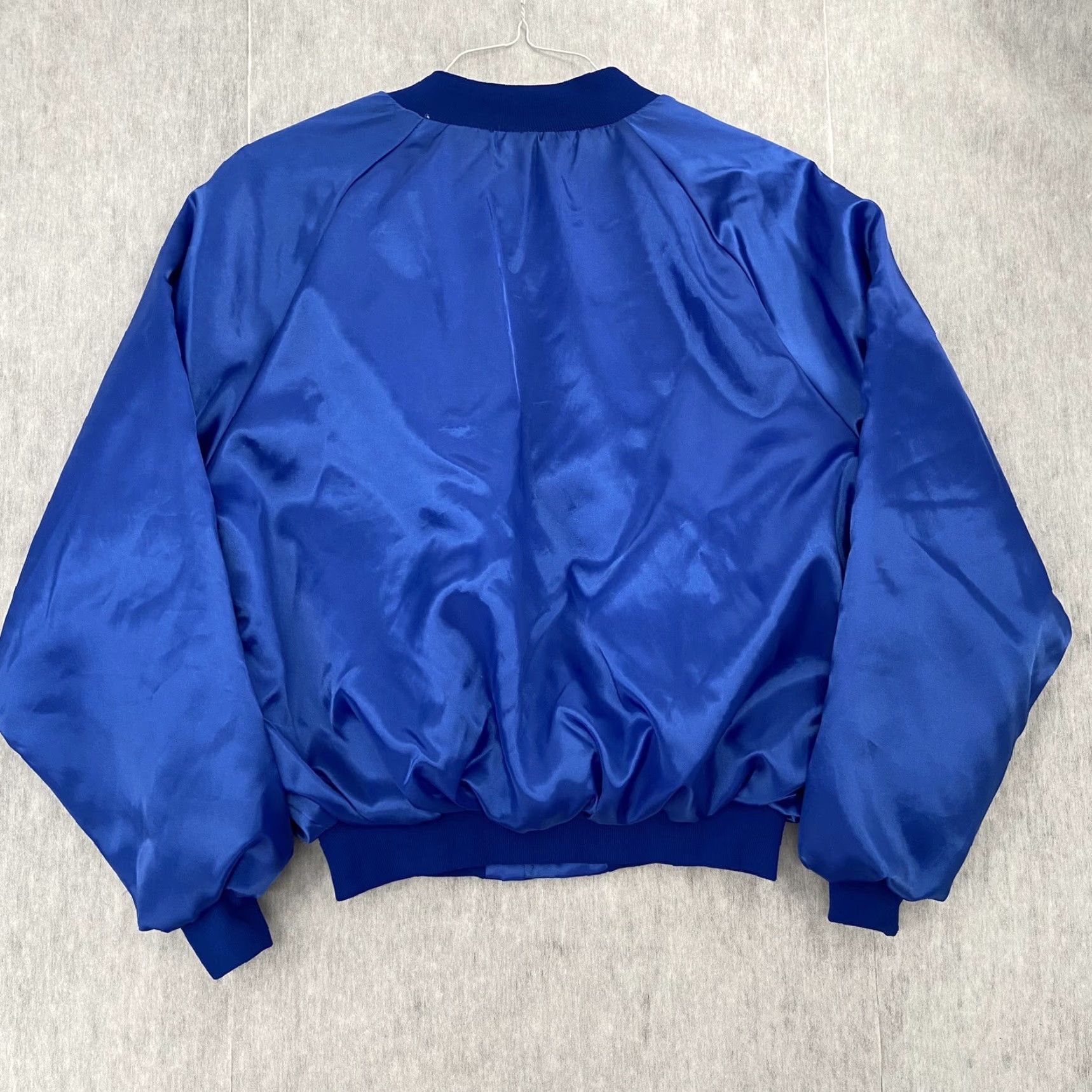 VINTAGE King Louie Bomber Jacket Adult Large Button Snap GTE Blue Union Mens L