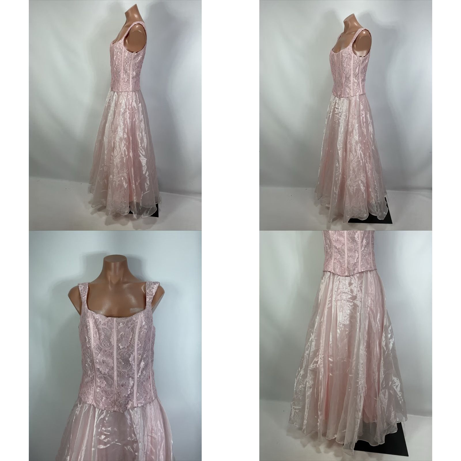 Speedo VINTAGE Aspeed Pink Lace Prom Dress Maxi Ball Gown Corset 90S Y2K Grunge Large Size L / US 10 / IT 46 - 8 Thumbnail