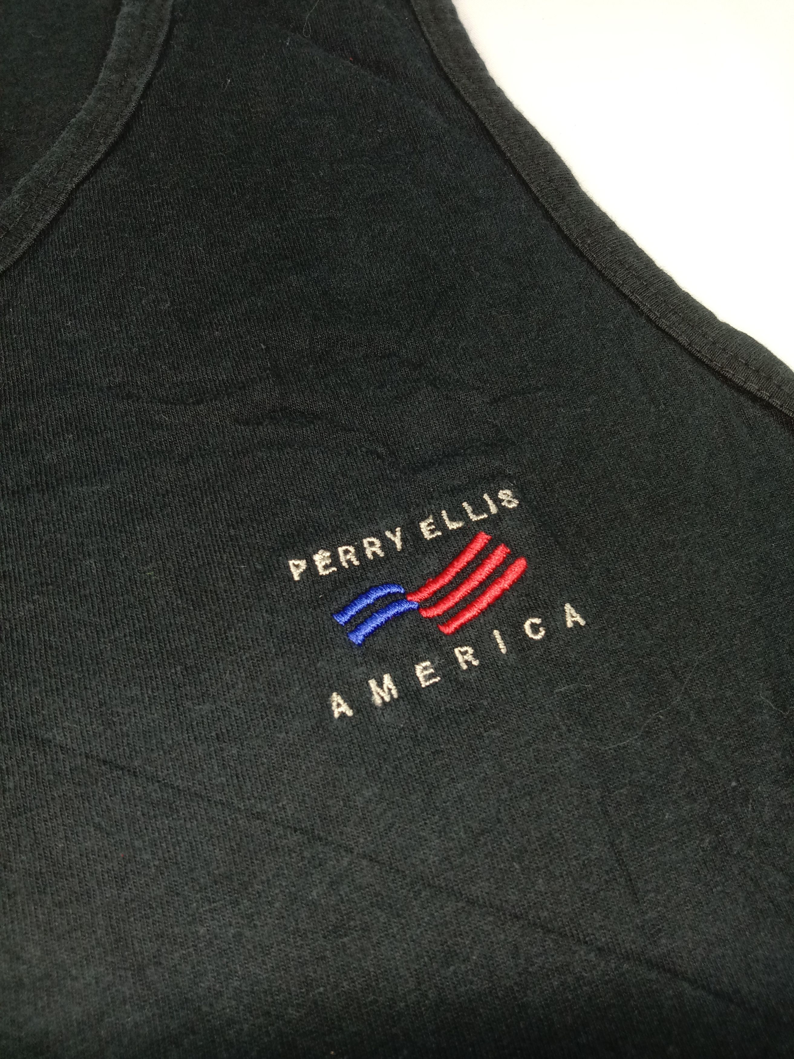 Perry Ellis Vintage Perry Ellis America Black Tank Top Size US L / EU 52-54 / 3 - 3 Thumbnail