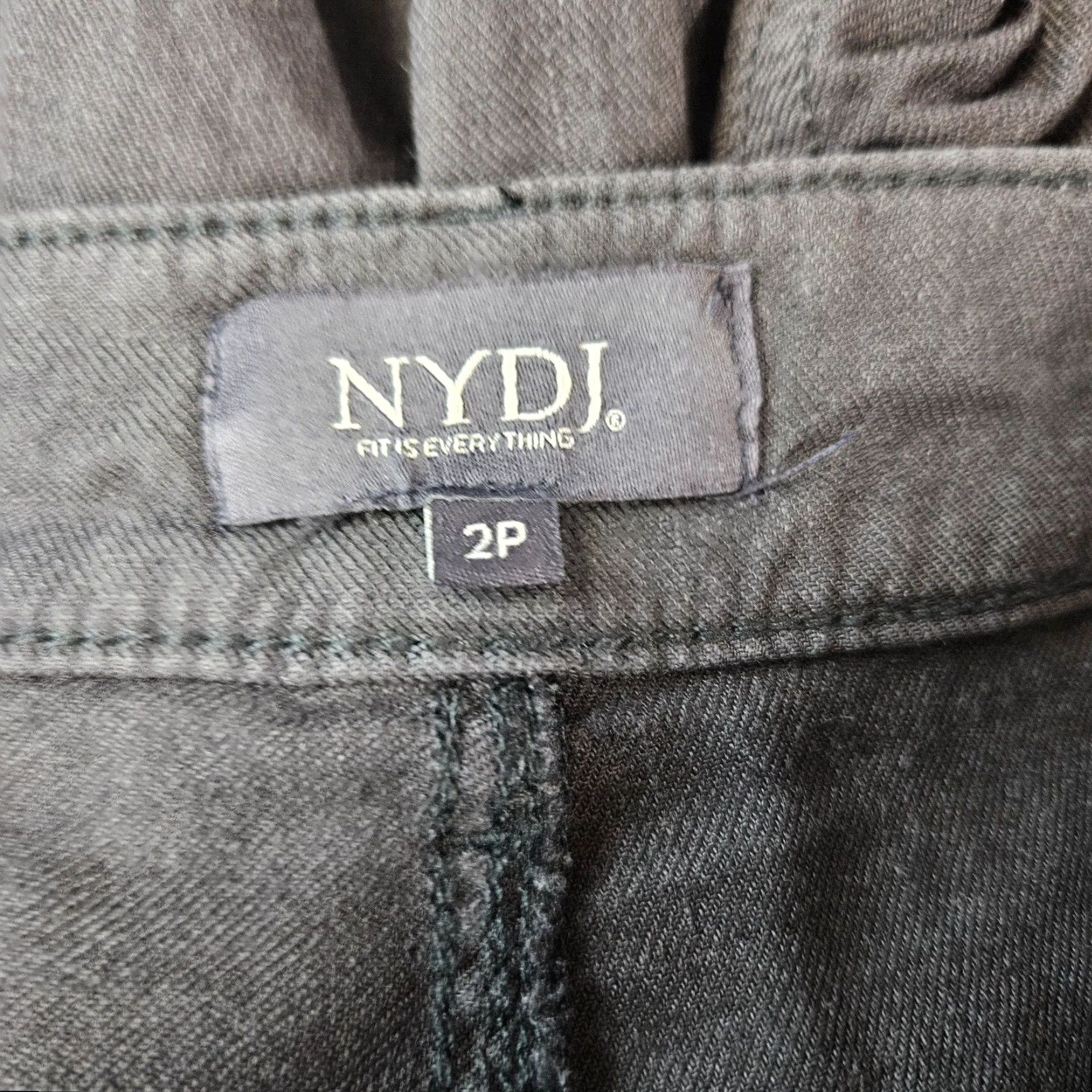 NYDJ NYDJ Womens Pants Sz 2P Solid Black Linen Blend Mid Rise Straight Leg 28in Inseam Womens Pants 2P Black Linen Blend Straight Leg Mens? Womens Size 26" / US 2 / IT 38 - 6 Thumbnail
