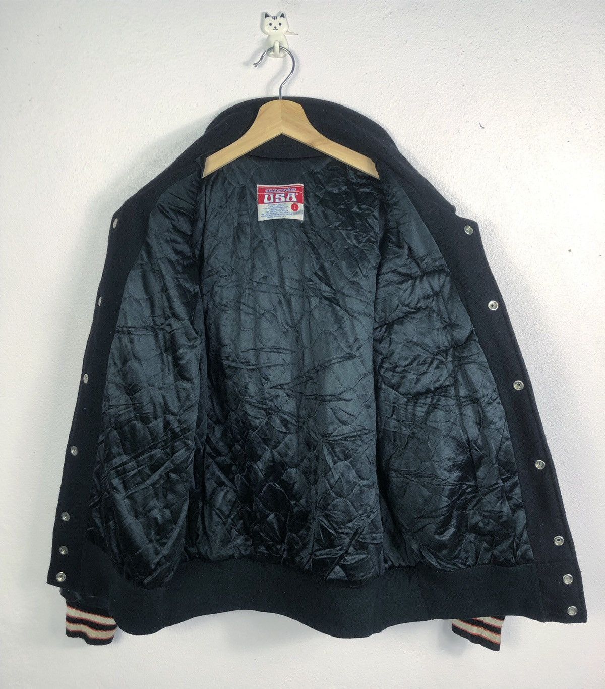 Vintage Vtg Awards USA Leather Sleeves Varsity Jacket Made in USA Size US L / EU 52-54 / 3 - 10 Thumbnail