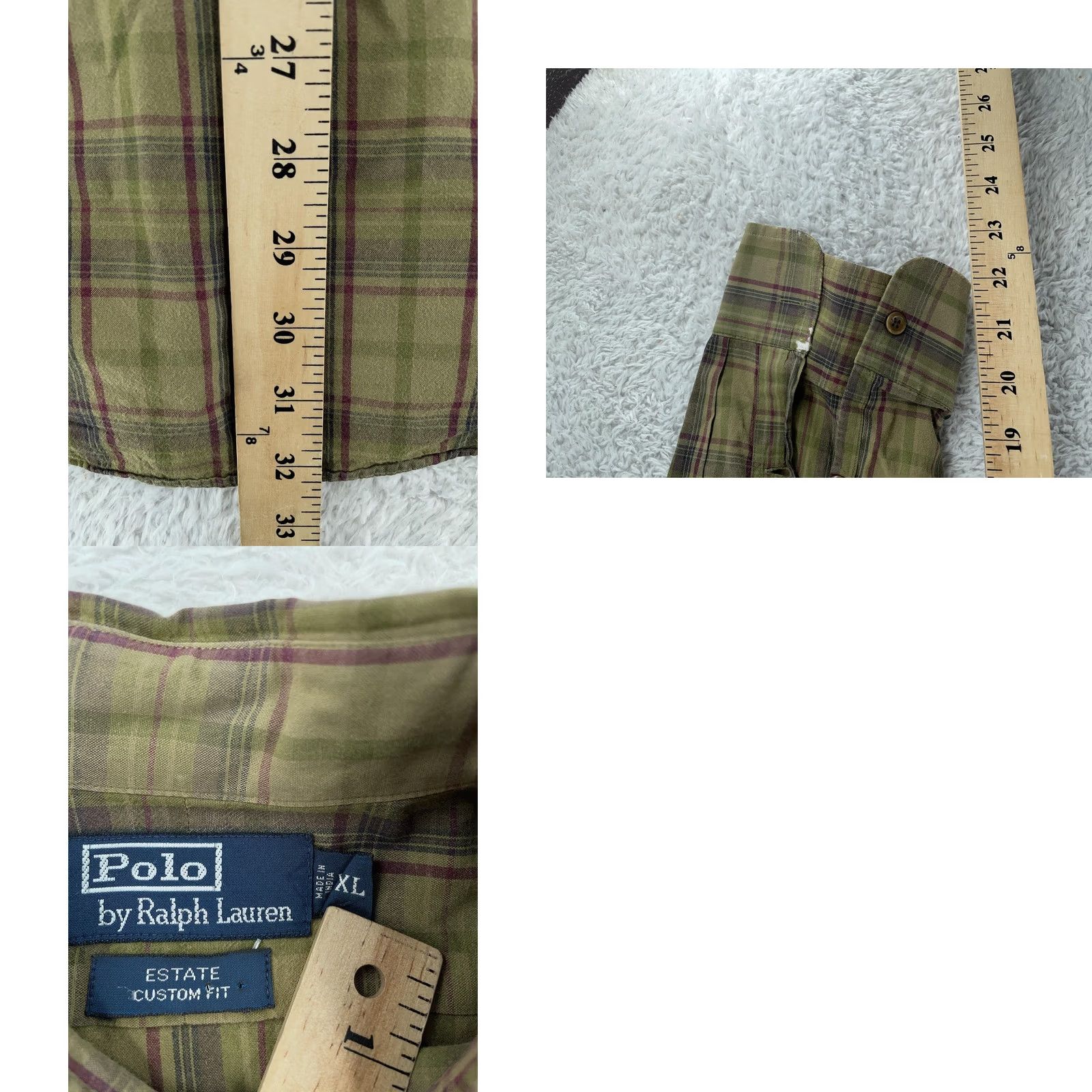 Polo Ralph Lauren Polo Ralph Lauren Shirt Mens XL Green Plaid Estate Custom Fit Collared Button Up Size US XL / EU 56 / 4 - 8 Thumbnail