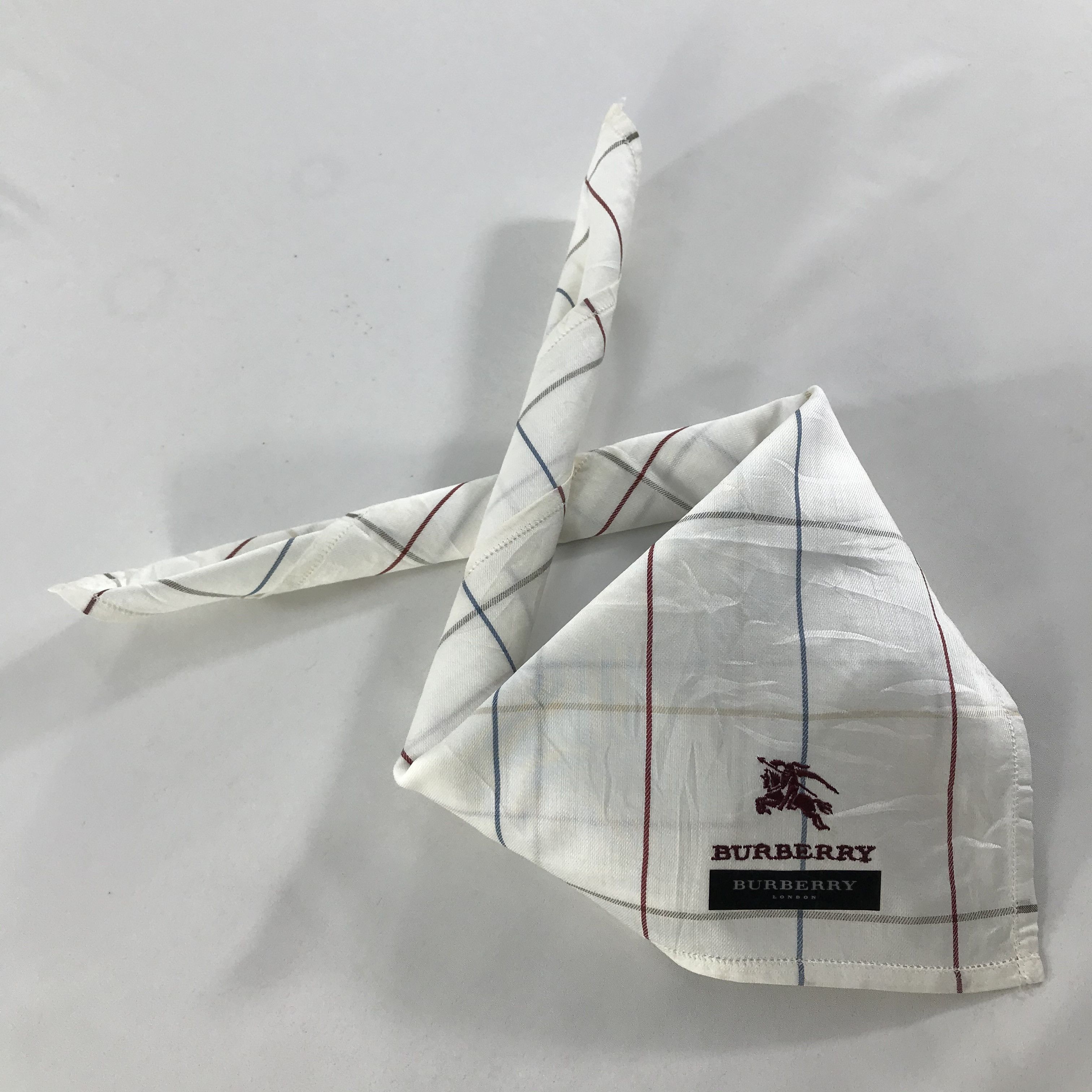 Burberry × Vintage Burberry Bandana / Handkerchief / Neckerchief - S1419 Size ONE SIZE - 4 Thumbnail
