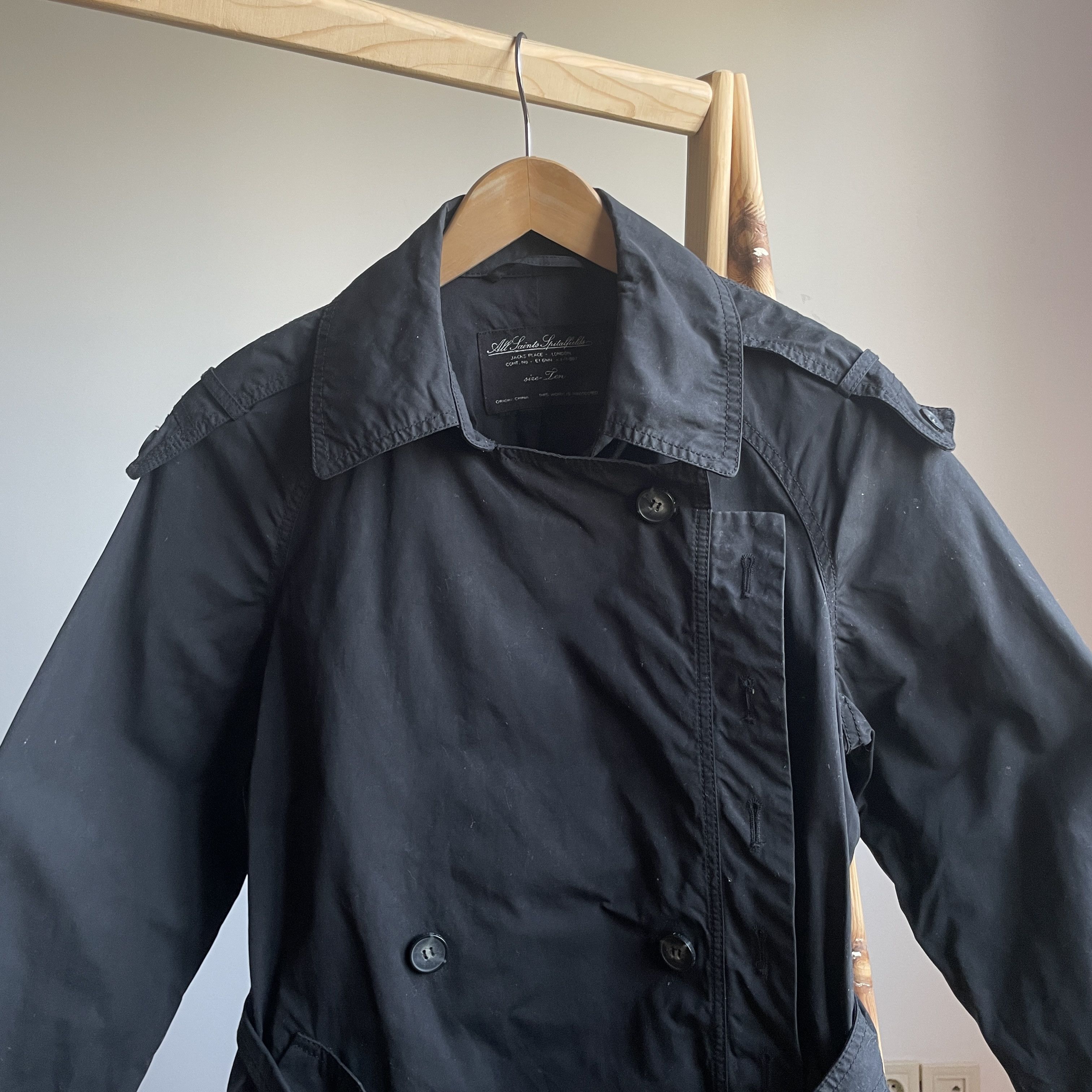 Allsaints Allsaints Womens Sherlock Nylon Double Breasted Trench Coat Size M / US 6-8 / IT 42-44 - 6 Thumbnail