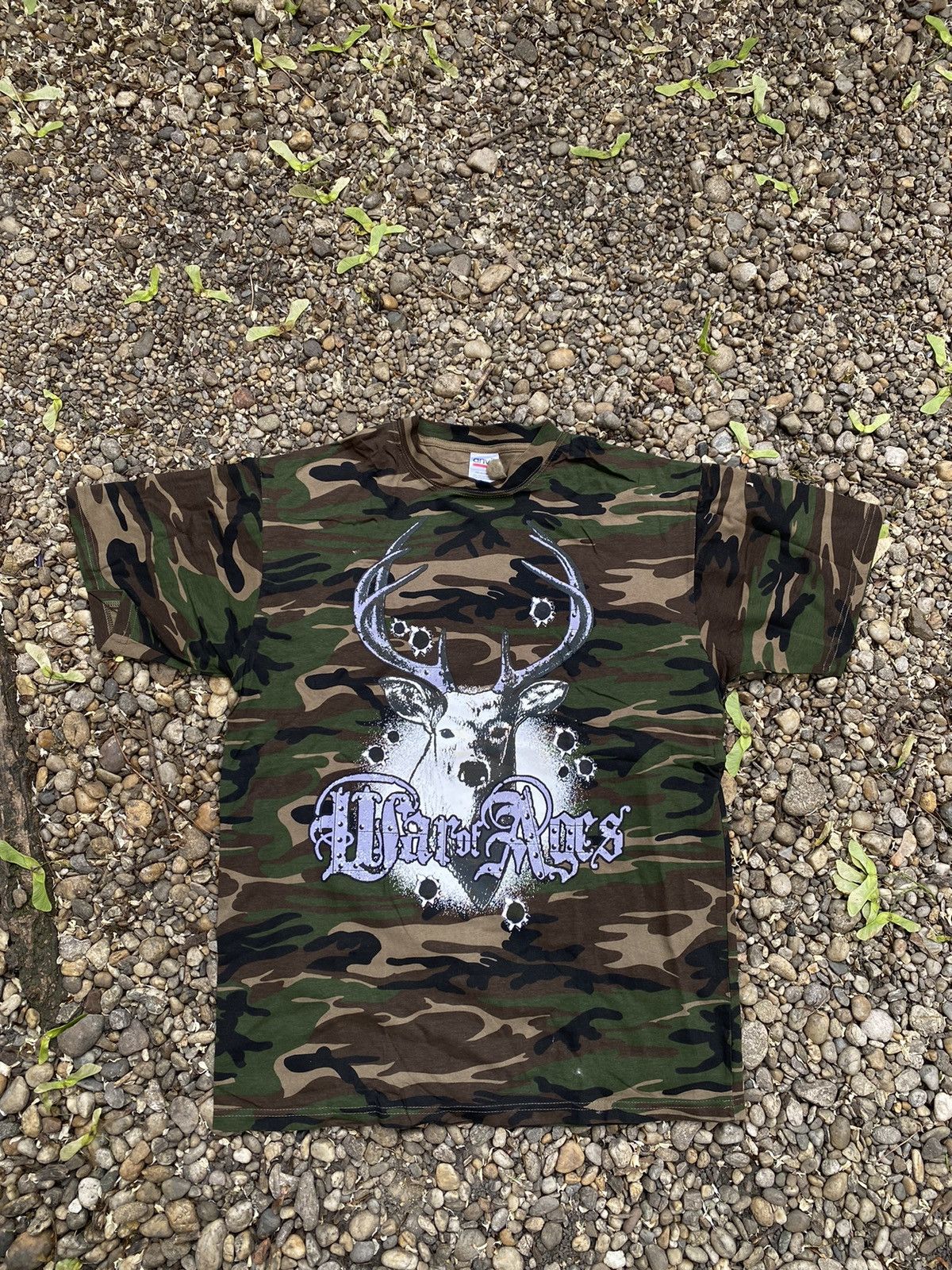 Band Tees × Vintage Vintage war Of Ages Metal as Buck Camo Rock T-Shirt Size US L / EU 52-54 / 3 - 1 Thumbnail