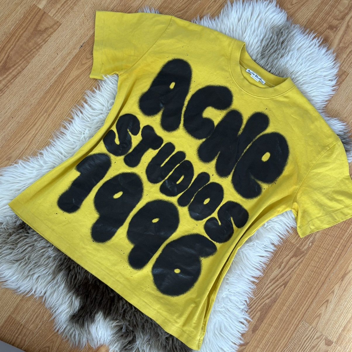 Acne Studios Acne Studios 1996 Graphic Logo T-Shirt Yellow/Black Size US M / EU 48-50 / 2 - 1 Thumbnail