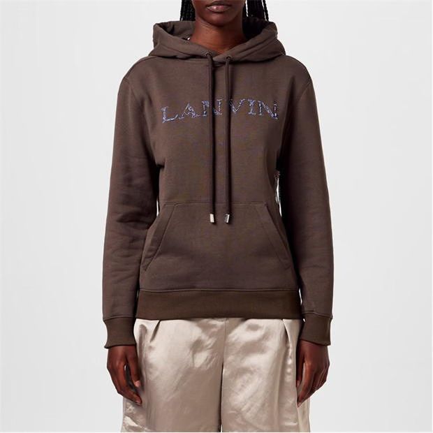 Lanvin o1g2r1mq1024 Logo Hoodie in Change Brown Size L / US 10 / IT 46 - 3 Thumbnail