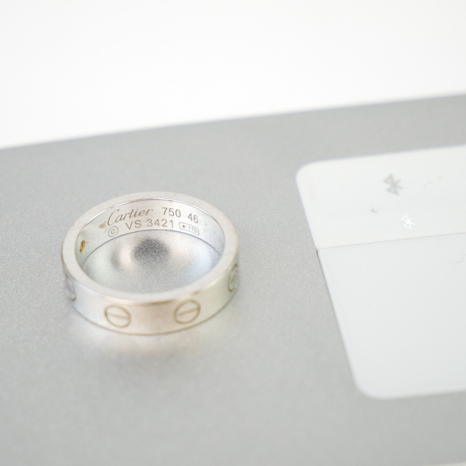 Cartier Cartier 18K White Gold and Diamond Love Band Ring Size ONE SIZE - 4 Thumbnail