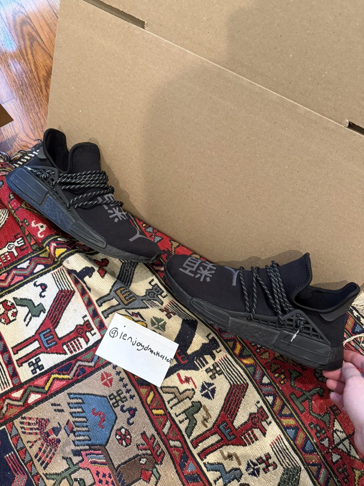 Humanrace Pharrell Williams Adidas humanrace hu nmd black Size US 12 / EU 45 - 1 Thumbnail