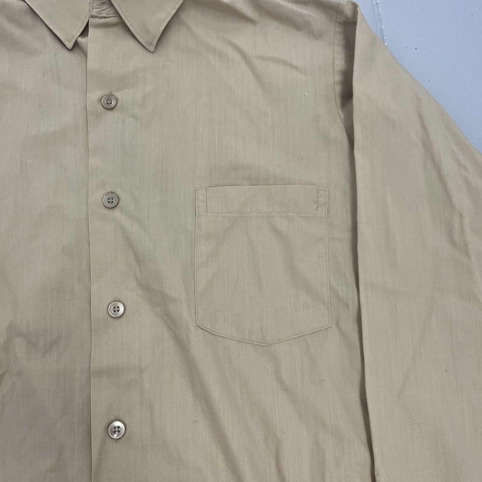 Other Vintage 60s Tan Boxy Polyester Work Shirt Size US M / EU 48-50 / 2 - 2 Thumbnail