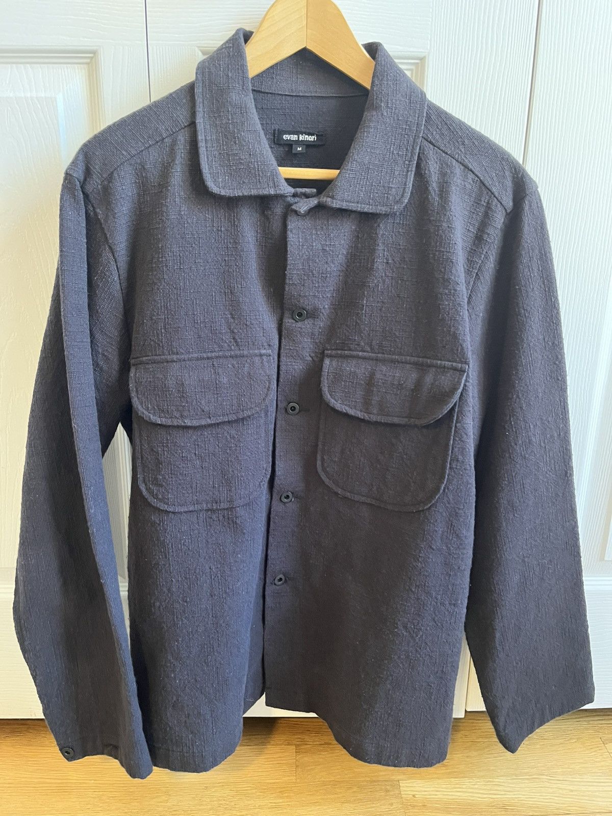 Evan Kinori Evan Kinori Popover Shirt Brown/blue/white cotton