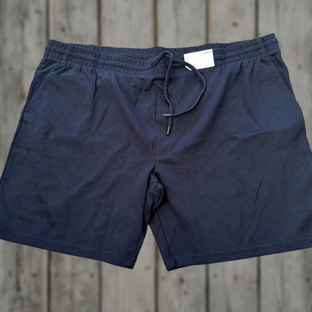 JCPenney Stylus 5XLT Big & Tall Elastic Waist Shorts Mens Blue Sweatshorts Knit Quick Dry Drawstring Pockets Casual Travel Modern Stretch Relaxed Size US 39 - 1 Thumbnail