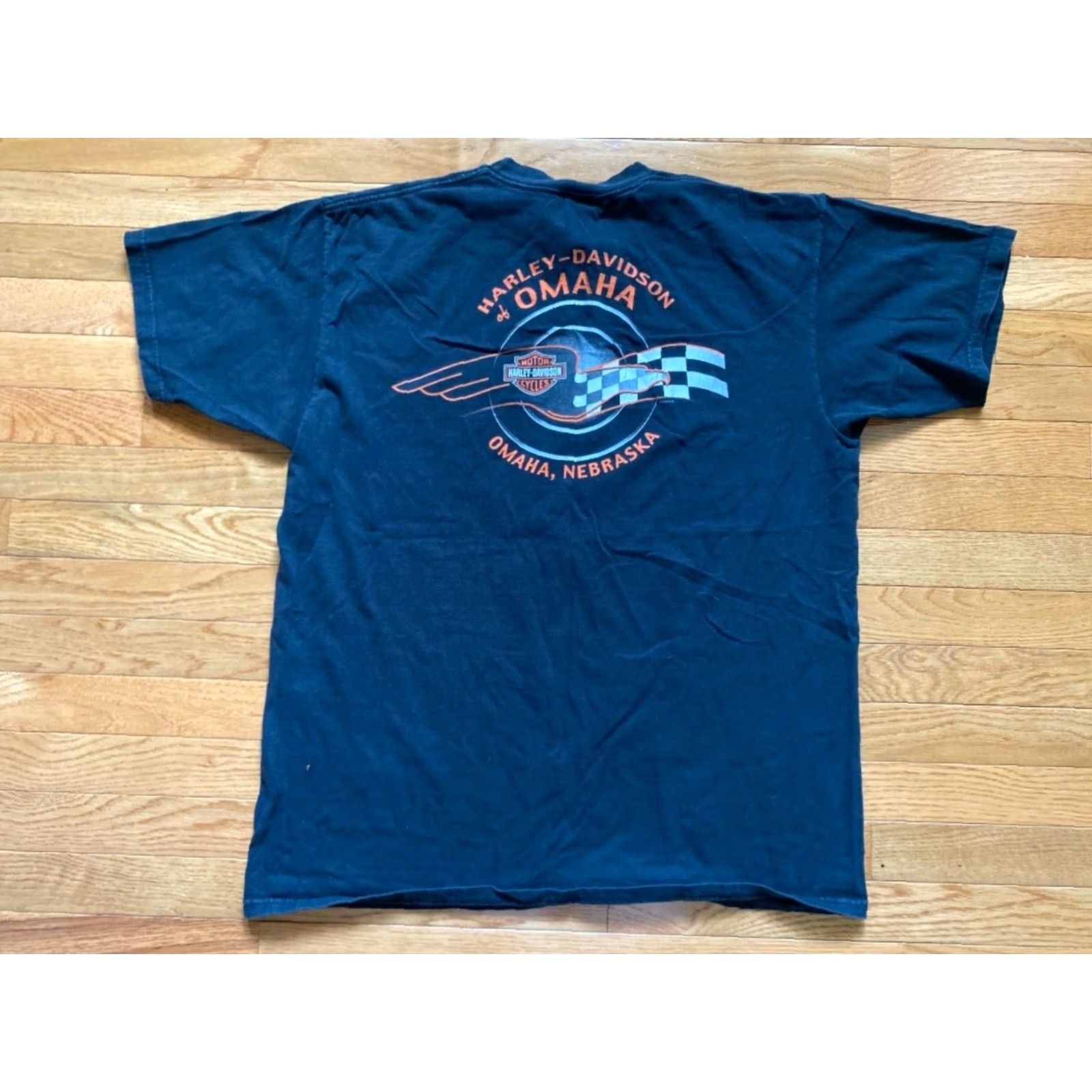 Harley Davidson VINTAGE Harley-Davidson Flames Eagle 2002 Black Graphic T-Shirt XL Mens Omaha NE Size US XL / EU 56 / 4 - 4 Thumbnail
