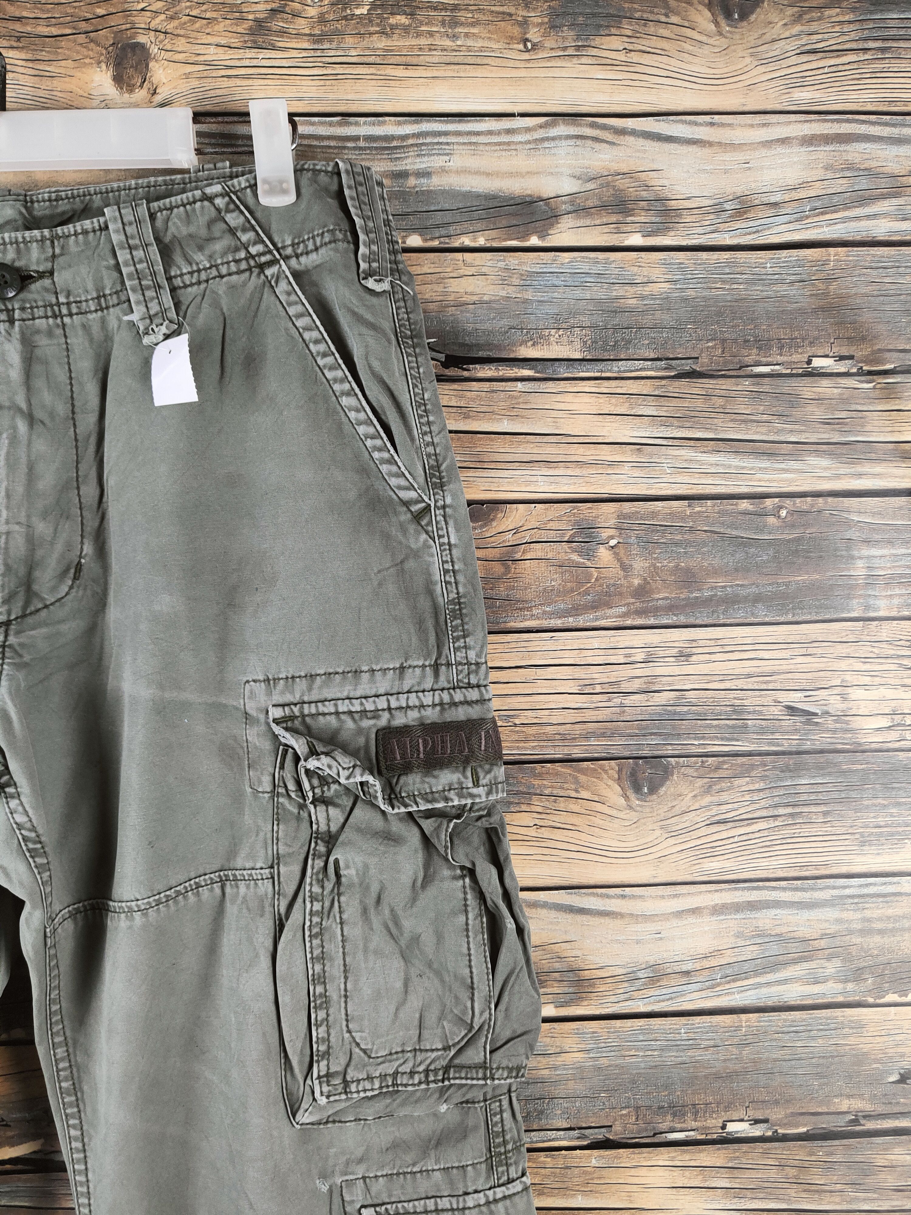 Alpha Industries DL Alpha Industries Green Multipocket Cargo Pants #46-833 Size US 33 - 5 Thumbnail
