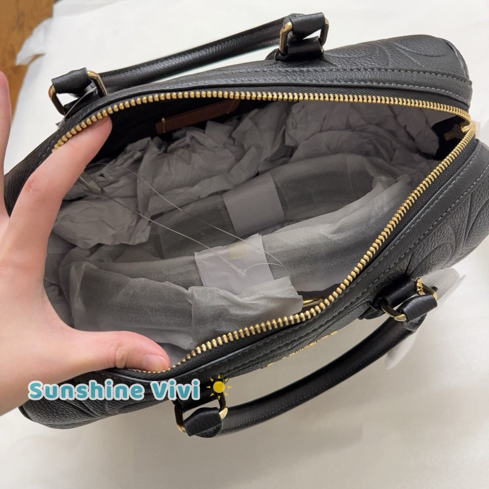 Coach NWT Coach Rowan Large Satchel Bag Leather CEW02 BLACK Gold Size ONE SIZE - 7 Thumbnail