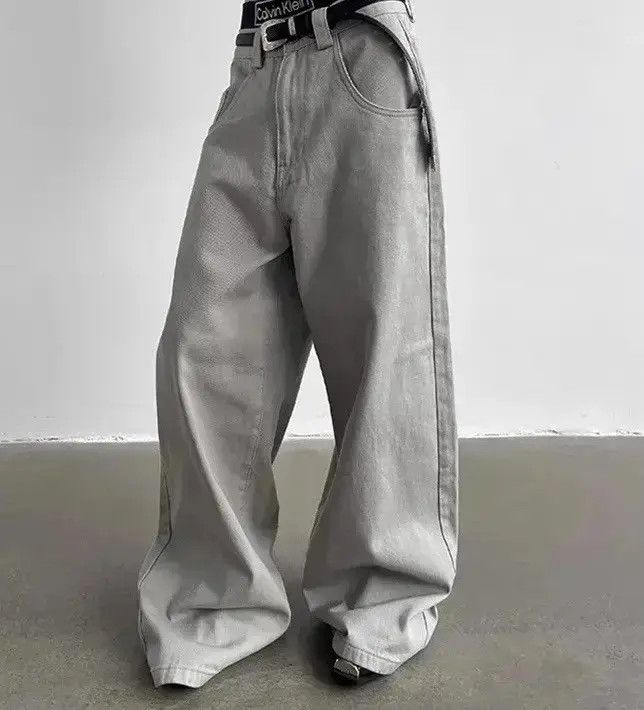 Japanese Brand Fashion Dragging Skater Baggy Jeans Unisex Size US 33 - 2 Thumbnail