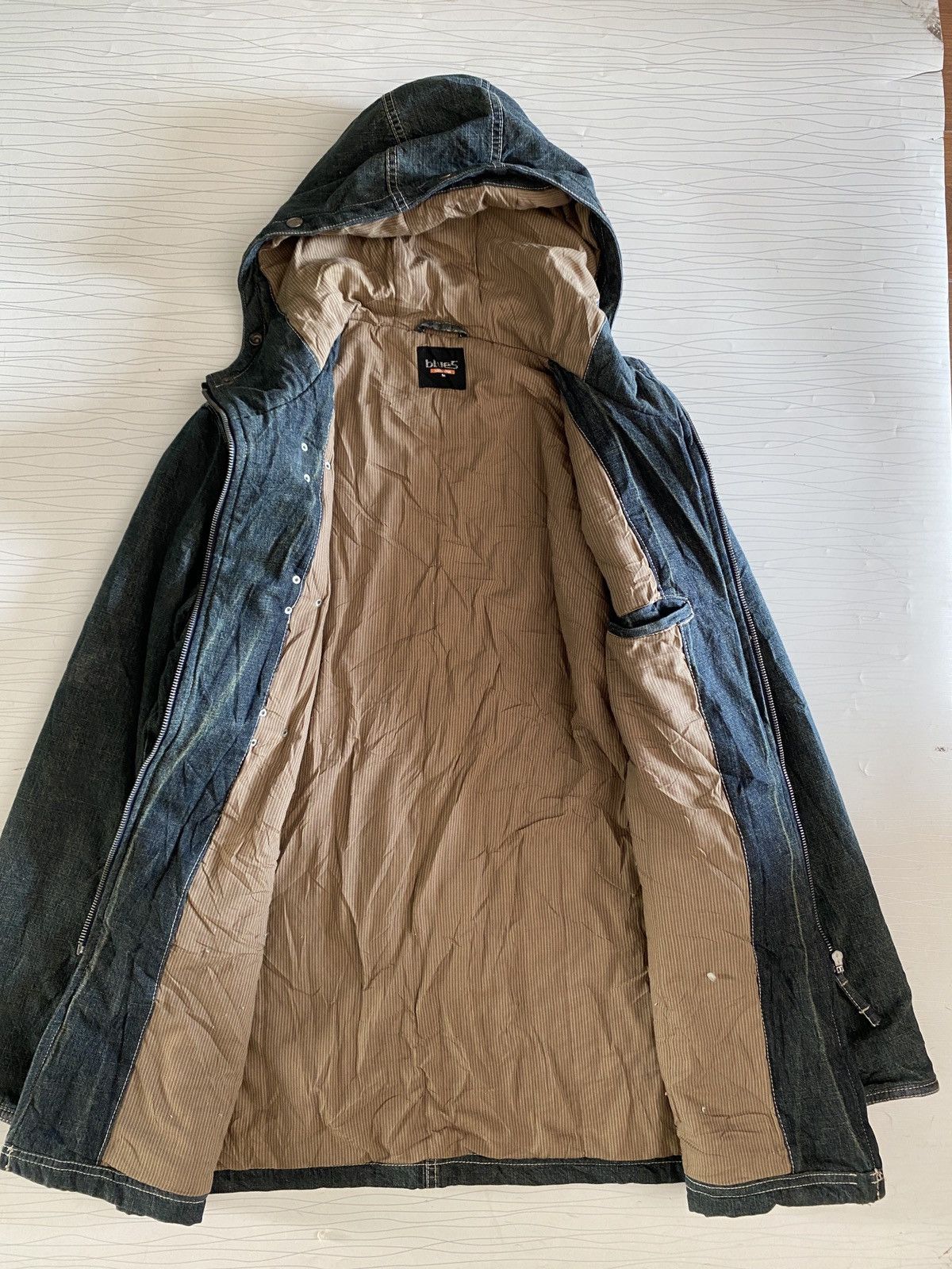 Japanese Brand Wash Denim Blues Parka Jacket in Mid Blue Kapital Style Size US M / EU 48-50 / 2 - 11 Thumbnail