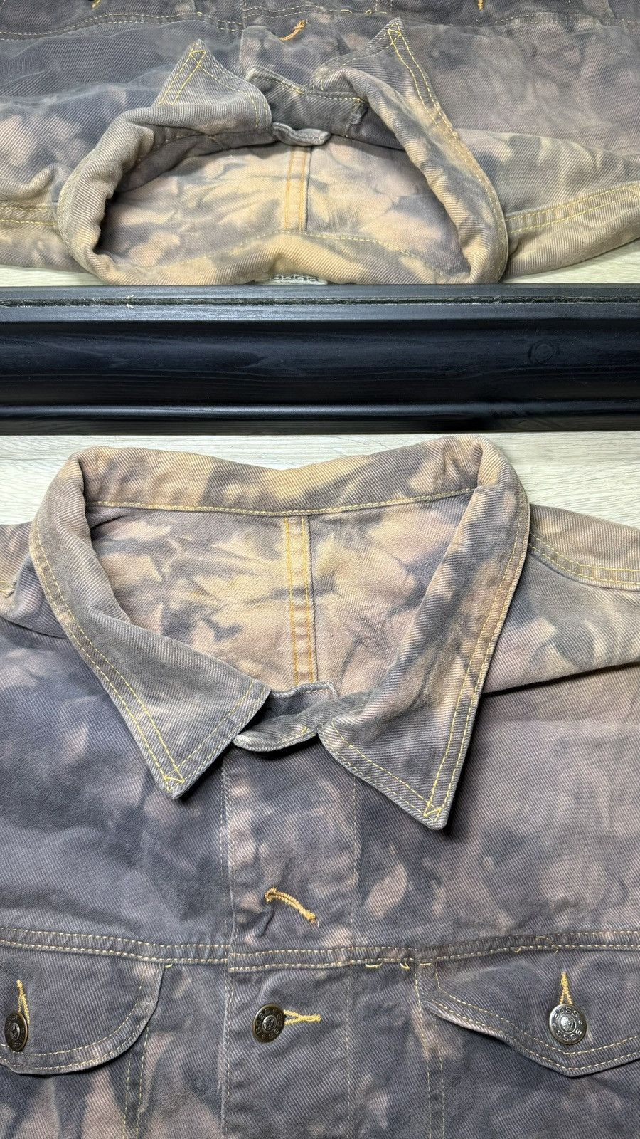 Hugo Boss Vintage 1990s BOSS Brown & Black Acid Wash Tie Dye Denim Size US XL / EU 56 / 4 - 5 Thumbnail