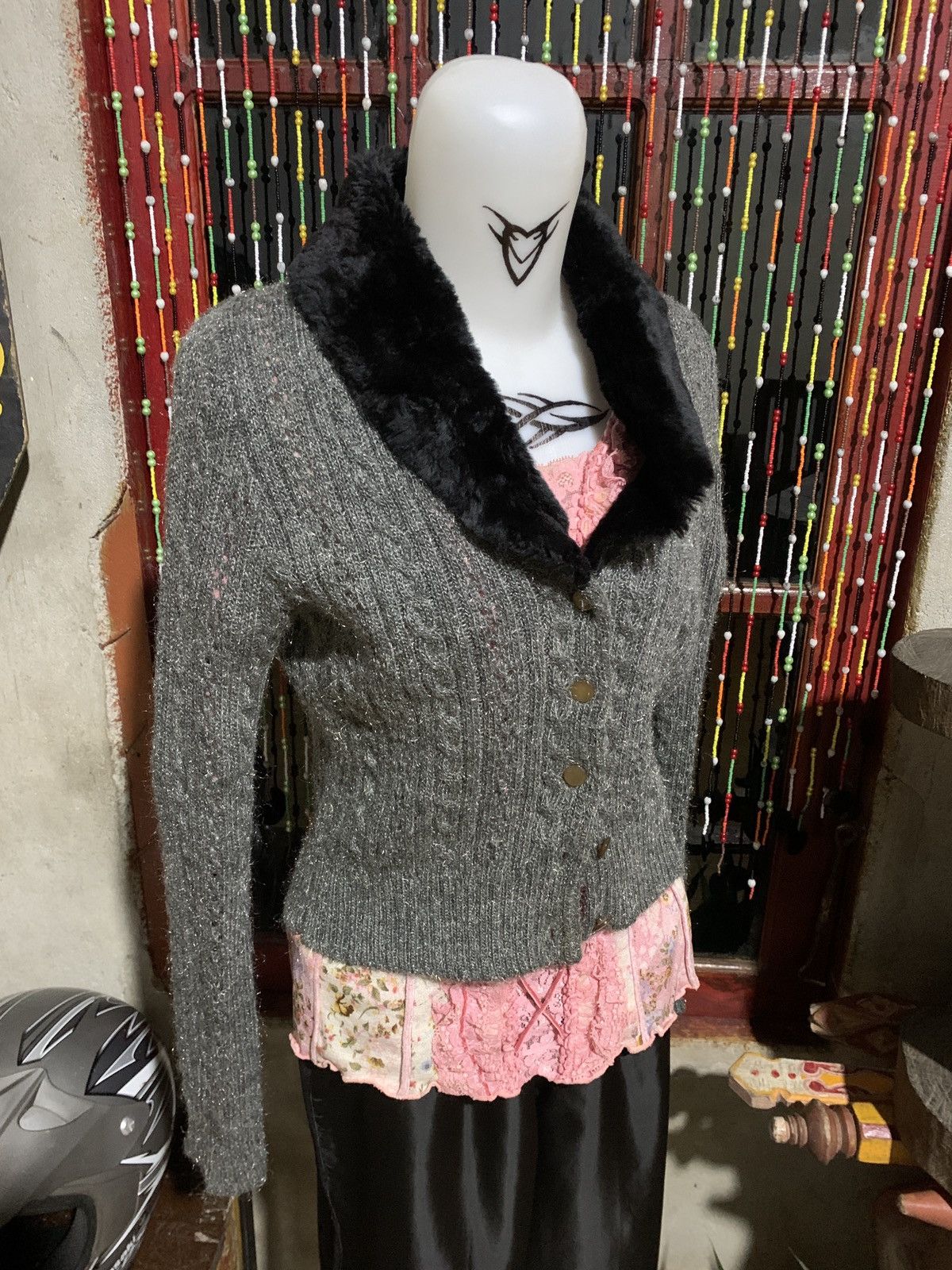 If Six Was Nine × Japanese Brand × Le Grande Bleu (L.G.B.) 2000s Cozzi Japan Avant Garde Fur Mohair Knitwear Cardigan Size S / US 4 / IT 40 - 3 Thumbnail