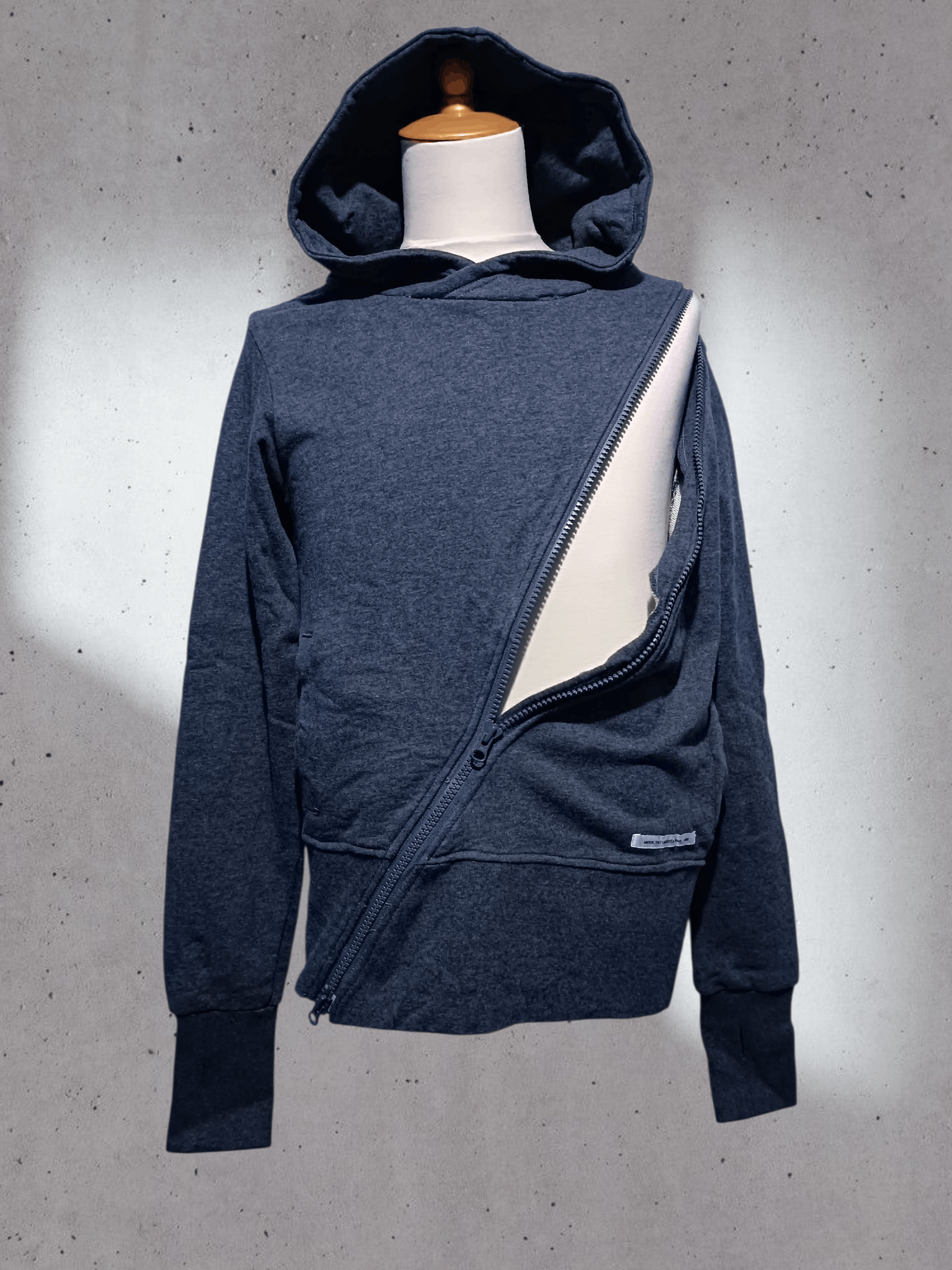Japanese Brand Asymmetrical Zip Hoodie Sweater Size US M / EU 48-50 / 2 - 2 Thumbnail