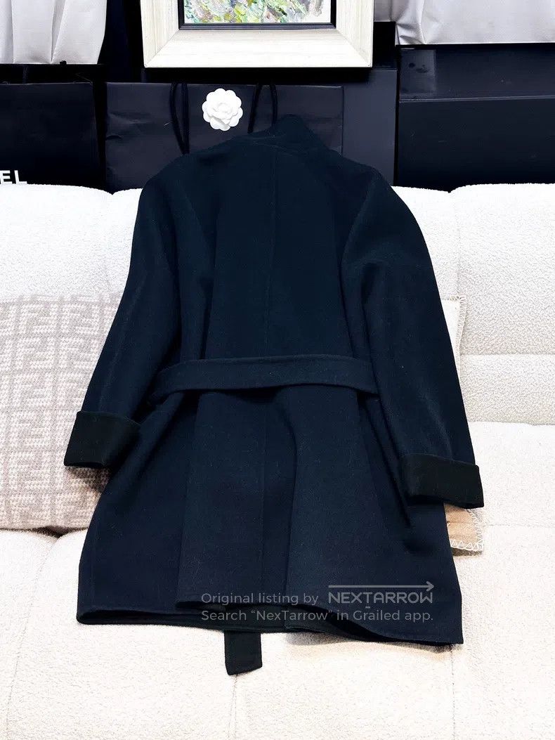 Hermes Hermes Black and navy blue double-sided cashmere overcoat Size S / US 4 / IT 40 - 3 Thumbnail