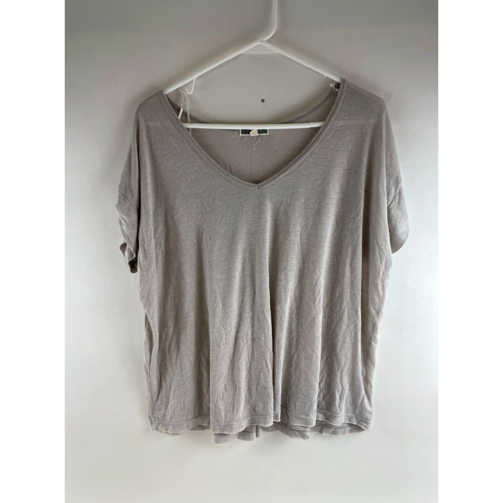 Vintage Pleione T-Shirt Women's XL Gray V-Neck Short Sleeve Tee Size XL / US 12-14 / IT 48-50 - 2 Thumbnail
