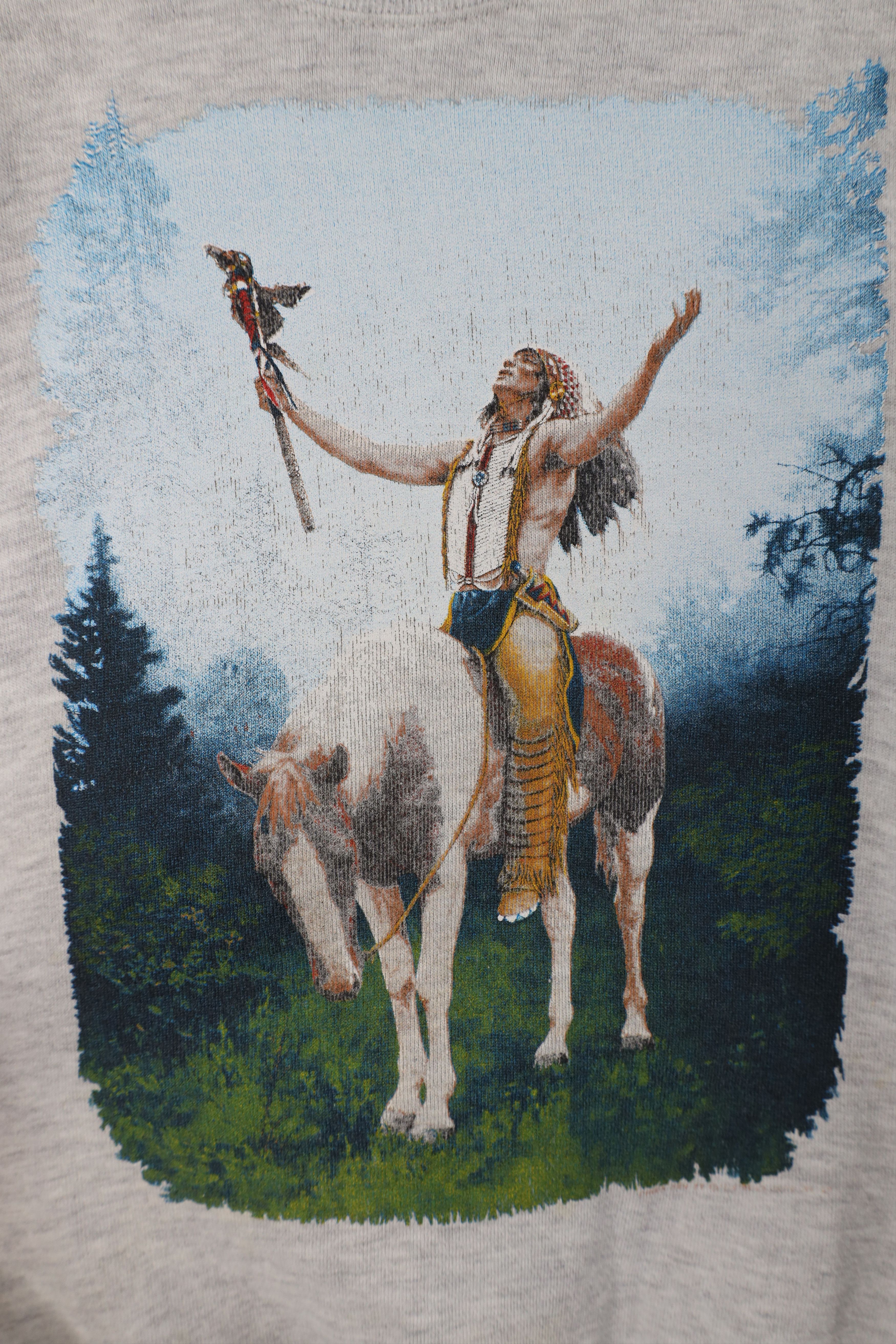 Vintage Vintage 90s Streetwear Horse Indian Crewneck Sweatshirt USA Size US XL / EU 56 / 4 - 4 Thumbnail