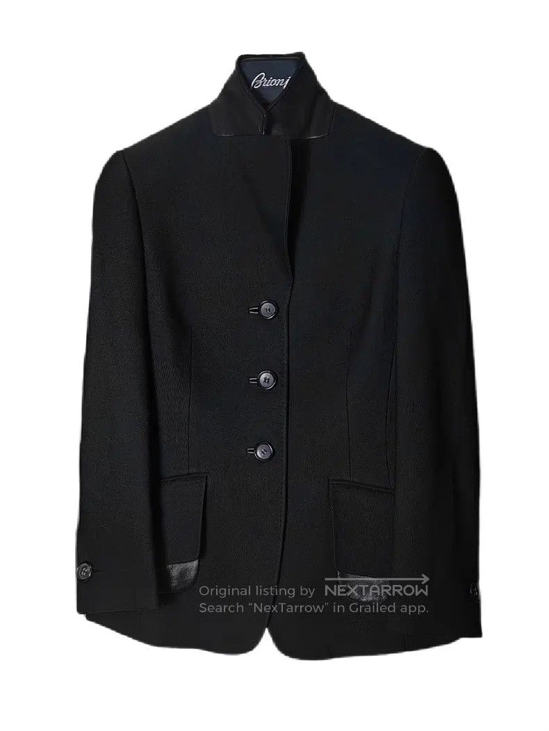Brioni Brioni Women's leather-trimmed wool coat Size M / US 6-8 / IT 42-44 - 2 Thumbnail