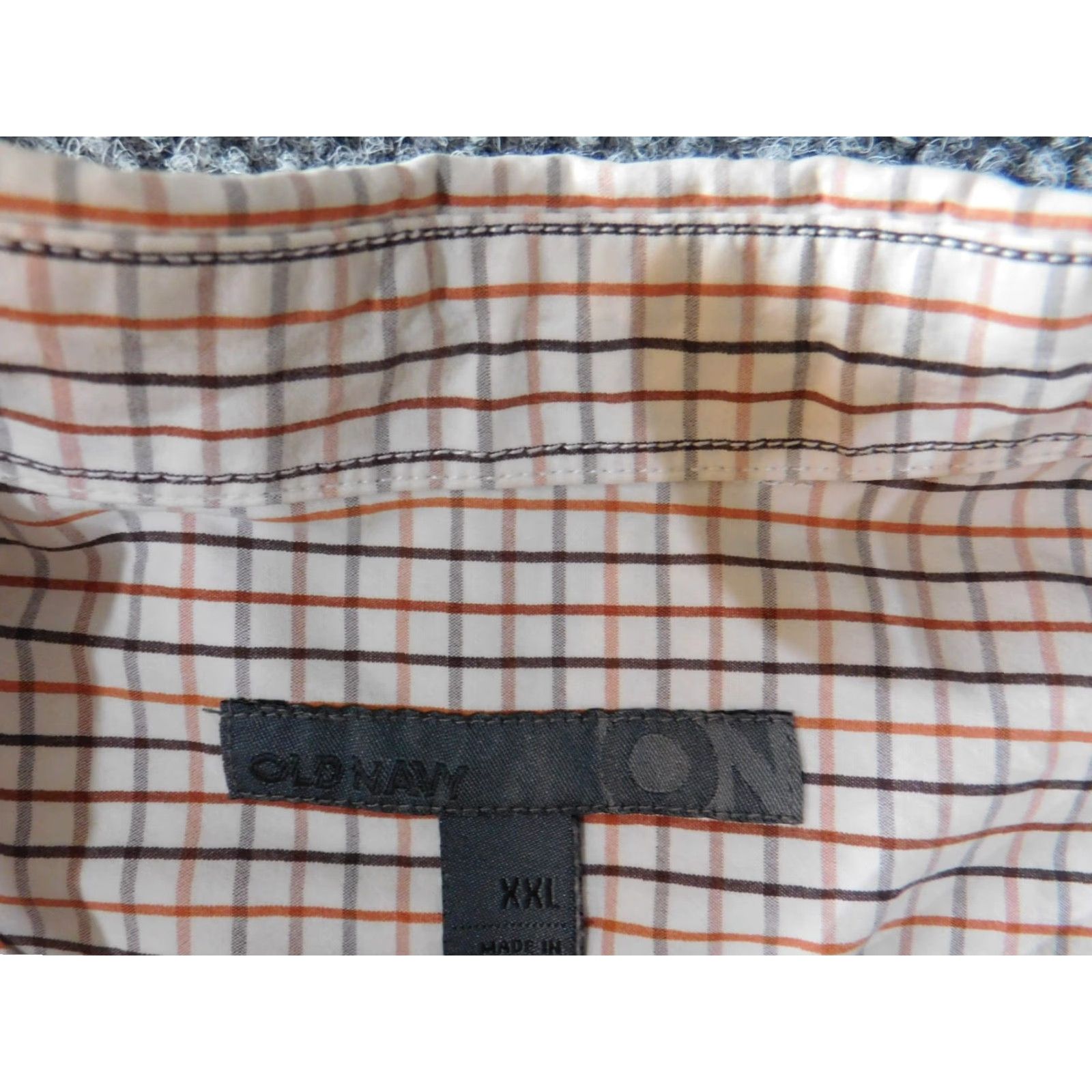 Old Navy Old Navy Mens Shirt 2XL Beige Plaid Button-Up Casual Long Sleeve Cotton Knit Collar-Down Classic Size US XXL / EU 58 / 5 - 5 Thumbnail