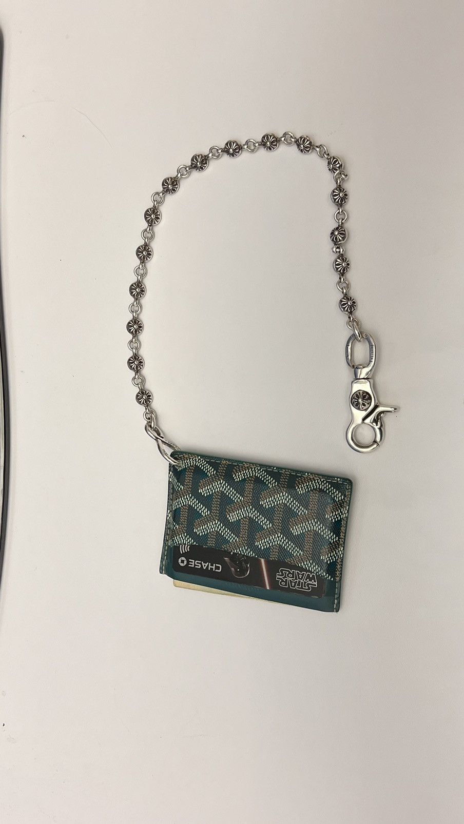 image of Chrome Hearts Ch Cross Ball Wallet Chain in Silver, Men's