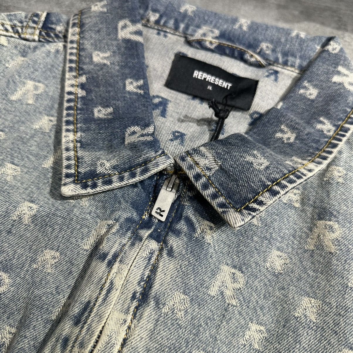 Represent Clo. Represent R4 Stone Wash Monogram Denim Jacket Size US XL / EU 56 / 4 - 3 Thumbnail