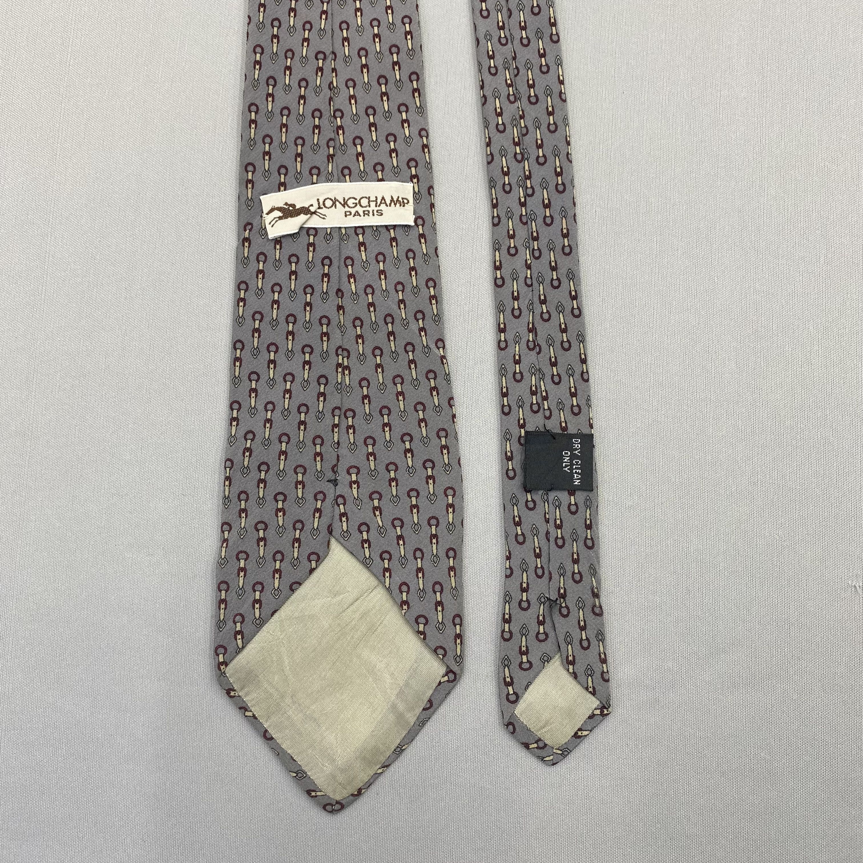 Longchamp Vintage Longchamp SILK Necktie Cravate Pure Silk Neck Tie Size ONE SIZE - 6 Thumbnail