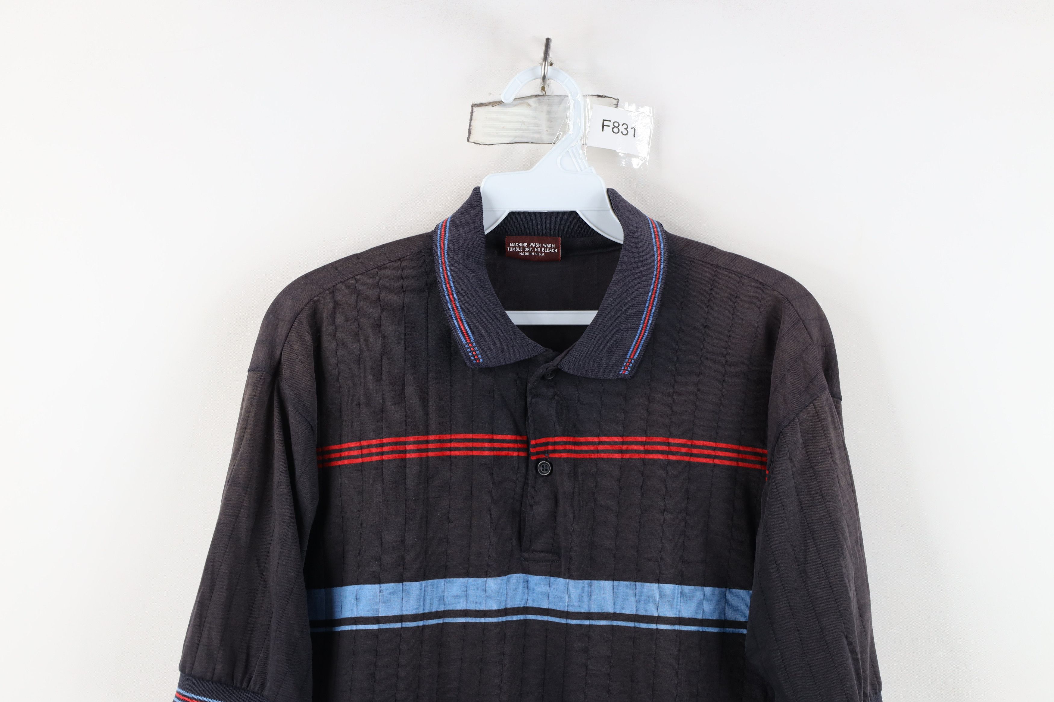 Vintage Vintage 70s Streetwear Striped Sun Faded Golf Polo Shirt USA Size US L / EU 52-54 / 3 - 2 Thumbnail