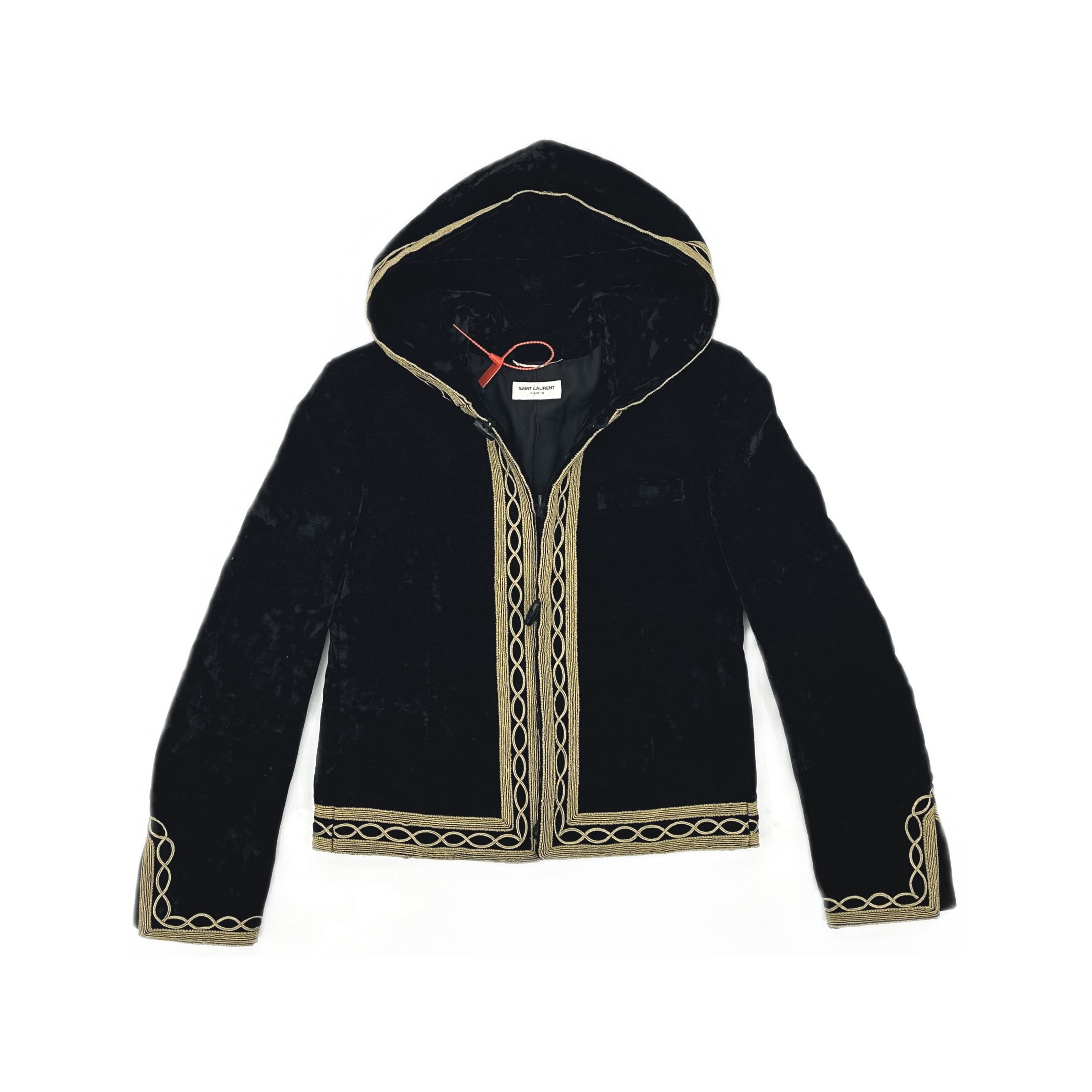 Saint Laurent Paris Saint Laurent Velvet Embroidered Hooded Jacket Size 48 Size US M / EU 48-50 / 2 - 1 Thumbnail