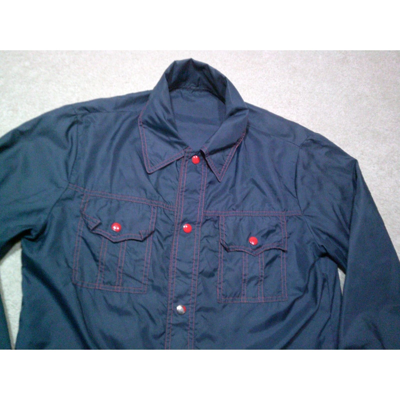 Vintage VINTAGE Western Windbreaker Womens Large Blue 70s Dagger Collar Snap Up Jacket Shirt? Size L / US 10 / IT 46 - 3 Thumbnail