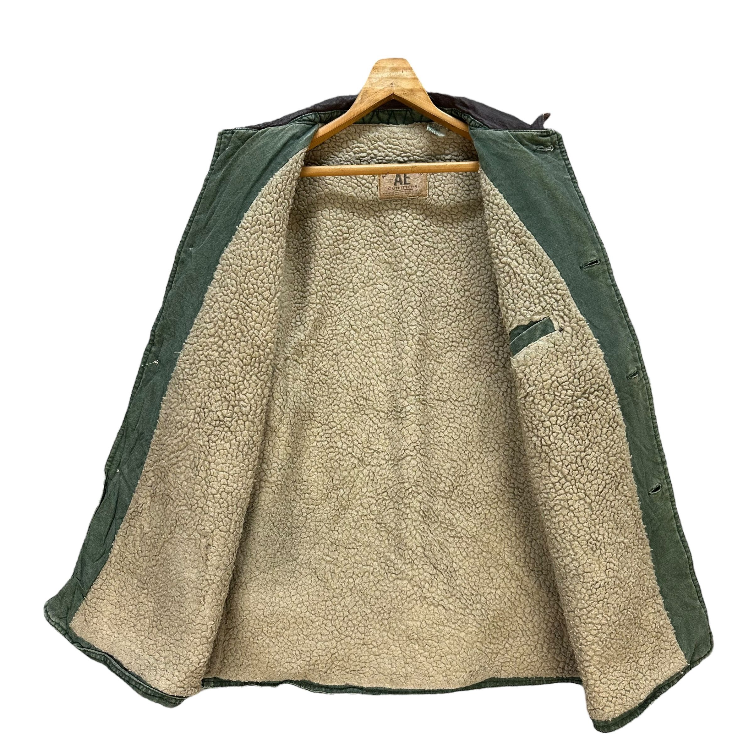 American Eagle Outfitters 90's AMERICAN EAGLE OUTFITTERS Green Sherpa Jacket #A39-0895 Size US L / EU 52-54 / 3 - 7 Thumbnail