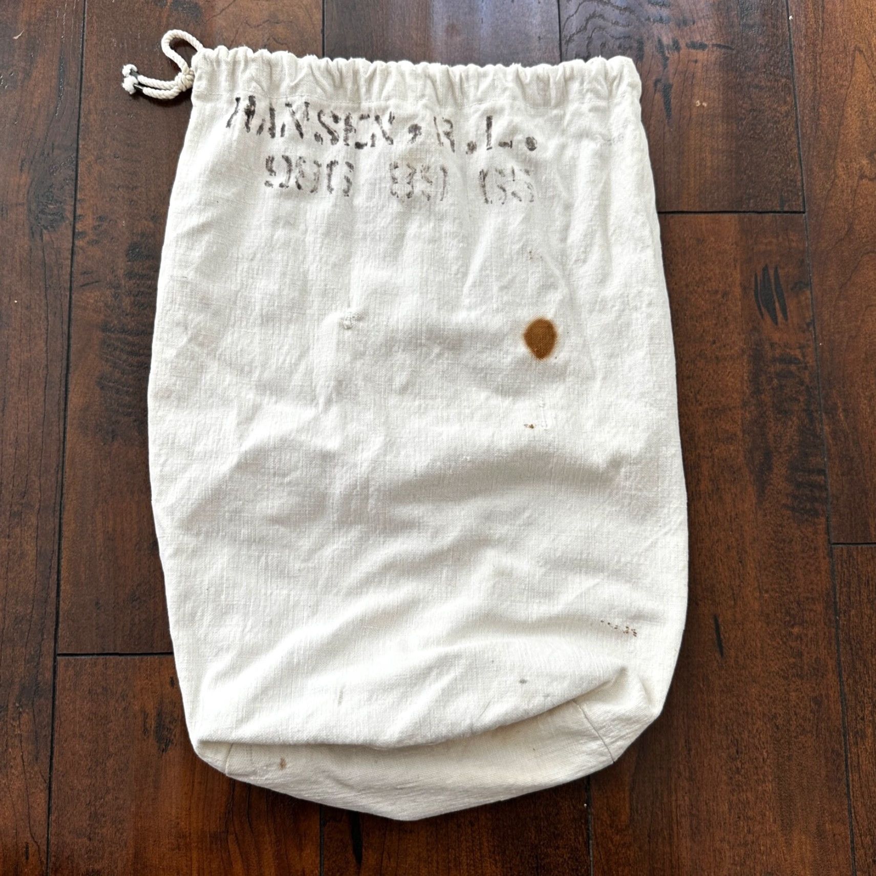 Vintage VTG WWII Canvas Garment Laundry Bag White Military Denim 1940s Stencil 40s 50s Size ONE SIZE - 2 Thumbnail
