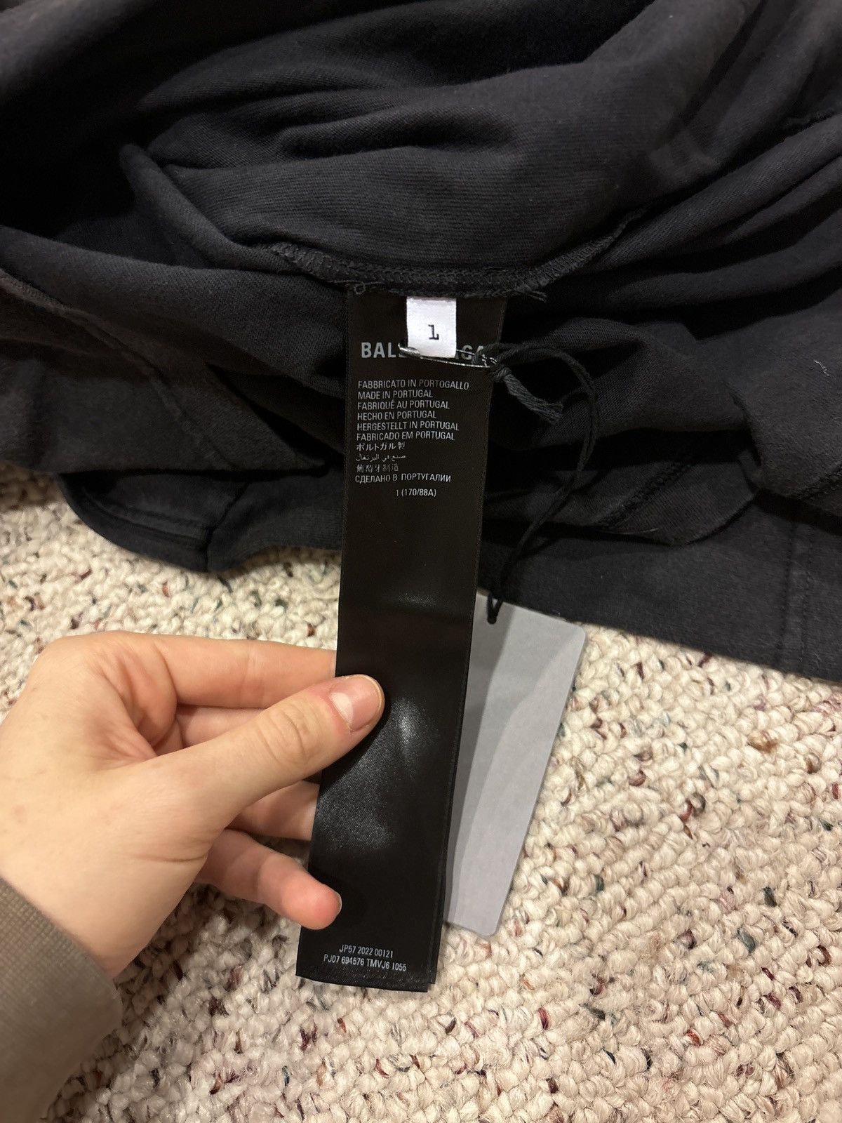 Balenciaga Balenciaga Washed Black Strike 1917 Tee Size US XL / EU 56 / 4 - 6 Thumbnail