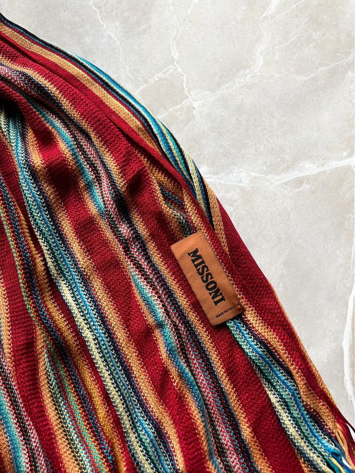 Missoni × Vintage MISSONI Multicoloured SCARF 180cm vintage muffler luxury y2k Size ONE SIZE - 2 Thumbnail