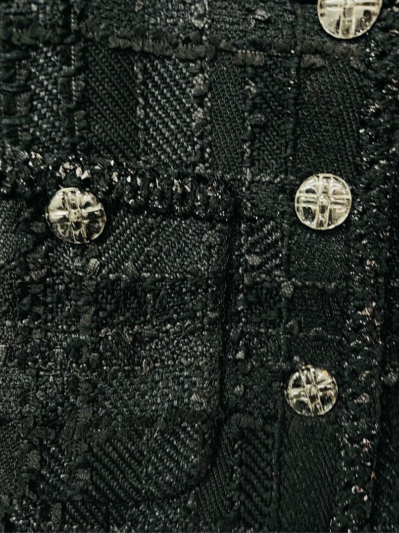 Chanel Chanel 23A black diamond buckle tweed waist jacket 2504-Nex Size XS / US 0-2 / IT 36-38 - 3 Thumbnail