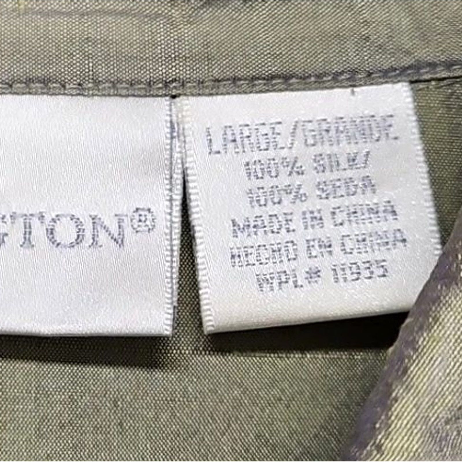 Worthington Worthington 100% Silk Blouse Womens Large Button Front Collared Luxe Drapey Olive Green Shirt Size L / US 10 / IT 46 - 4 Thumbnail