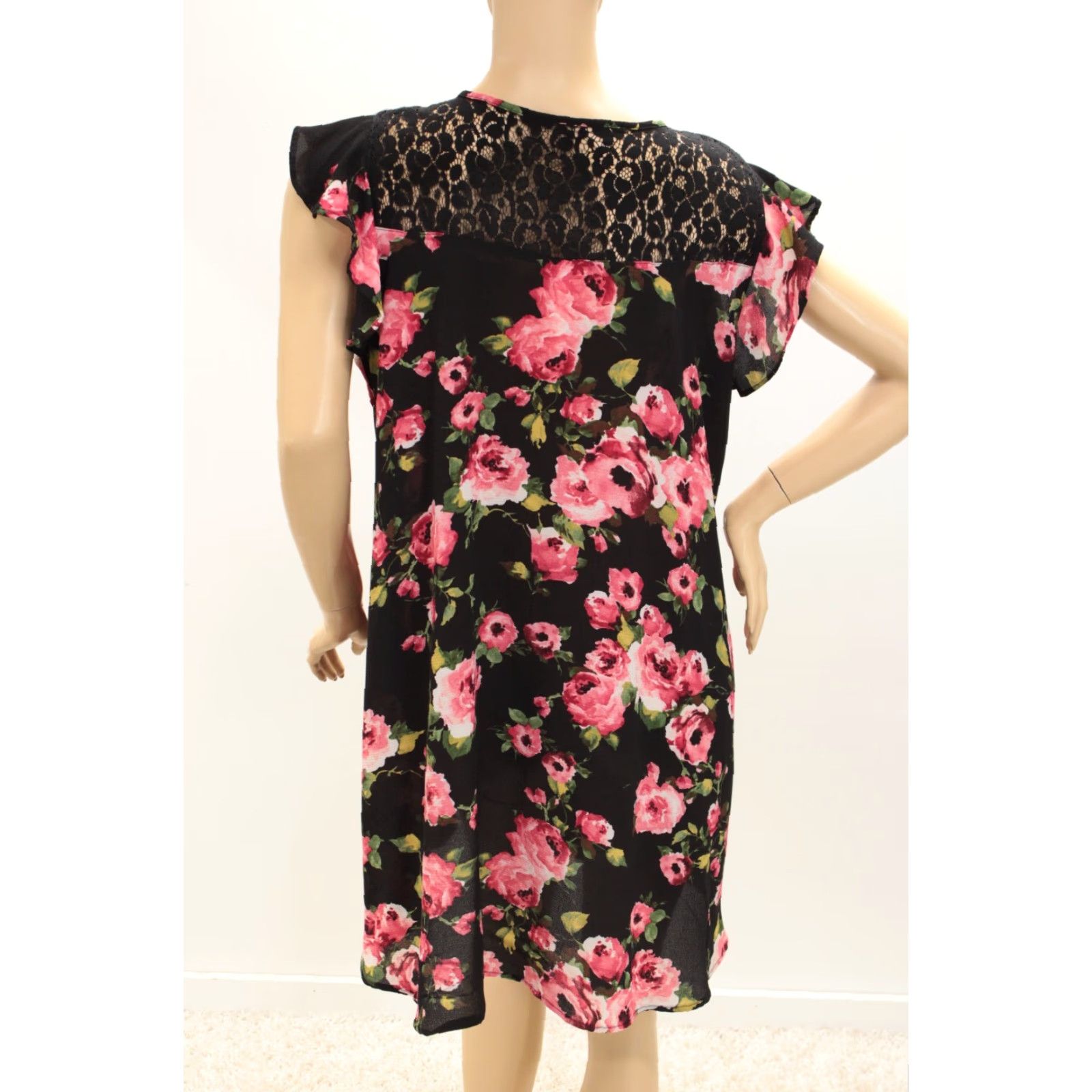 Vintage VINTAGE Uncle Frank's Dress Women's Large Black Floral Rose Fairycore Witchy 74363 USA Size L / US 10 / IT 46 - 3 Thumbnail